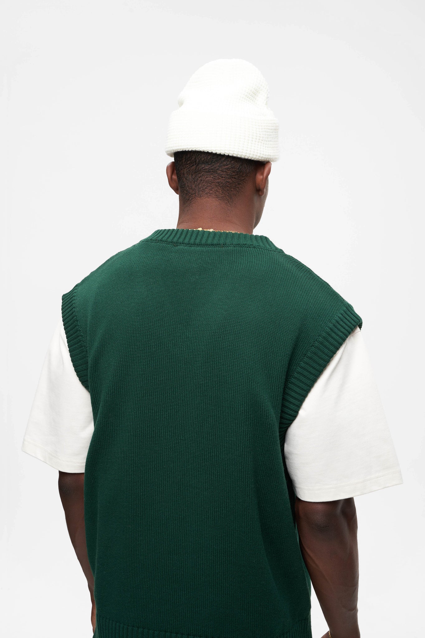 v-neck knitted vest epsom green