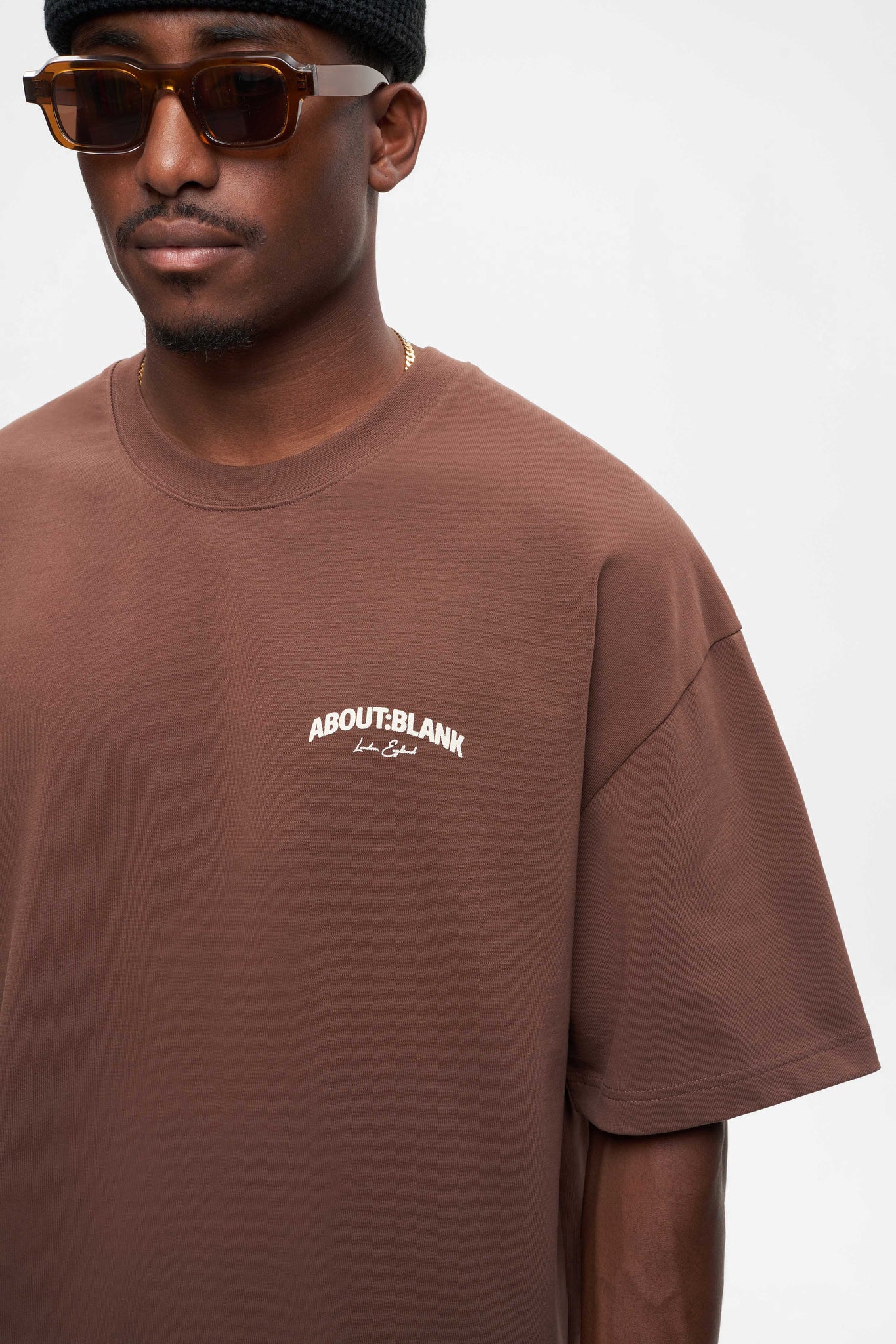 arched logo t-shirt brown/ecru