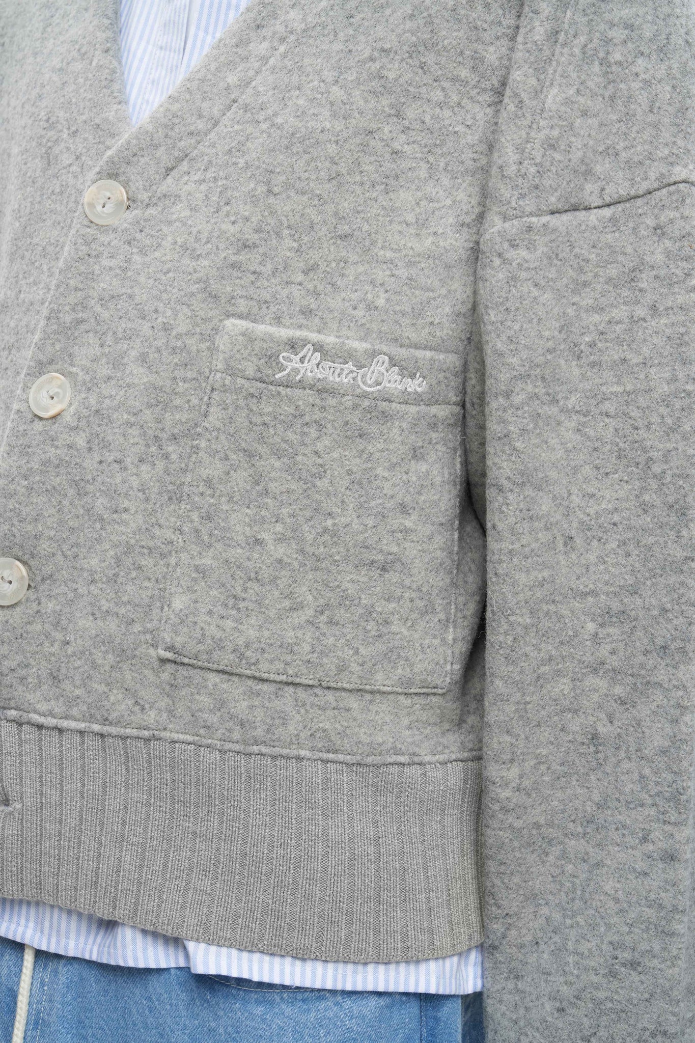 OG cropped wool cardigan heather grey