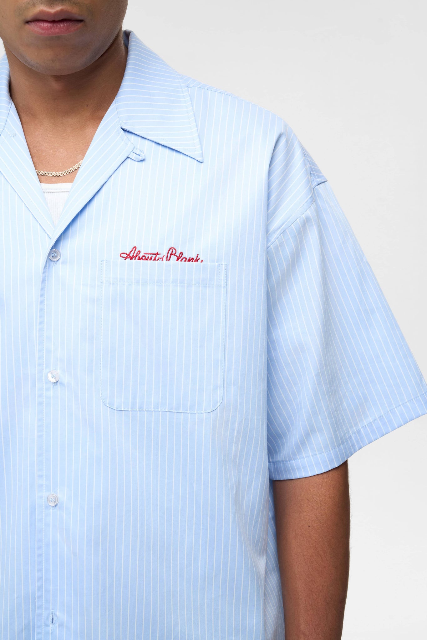 striped resort shirt blue/white