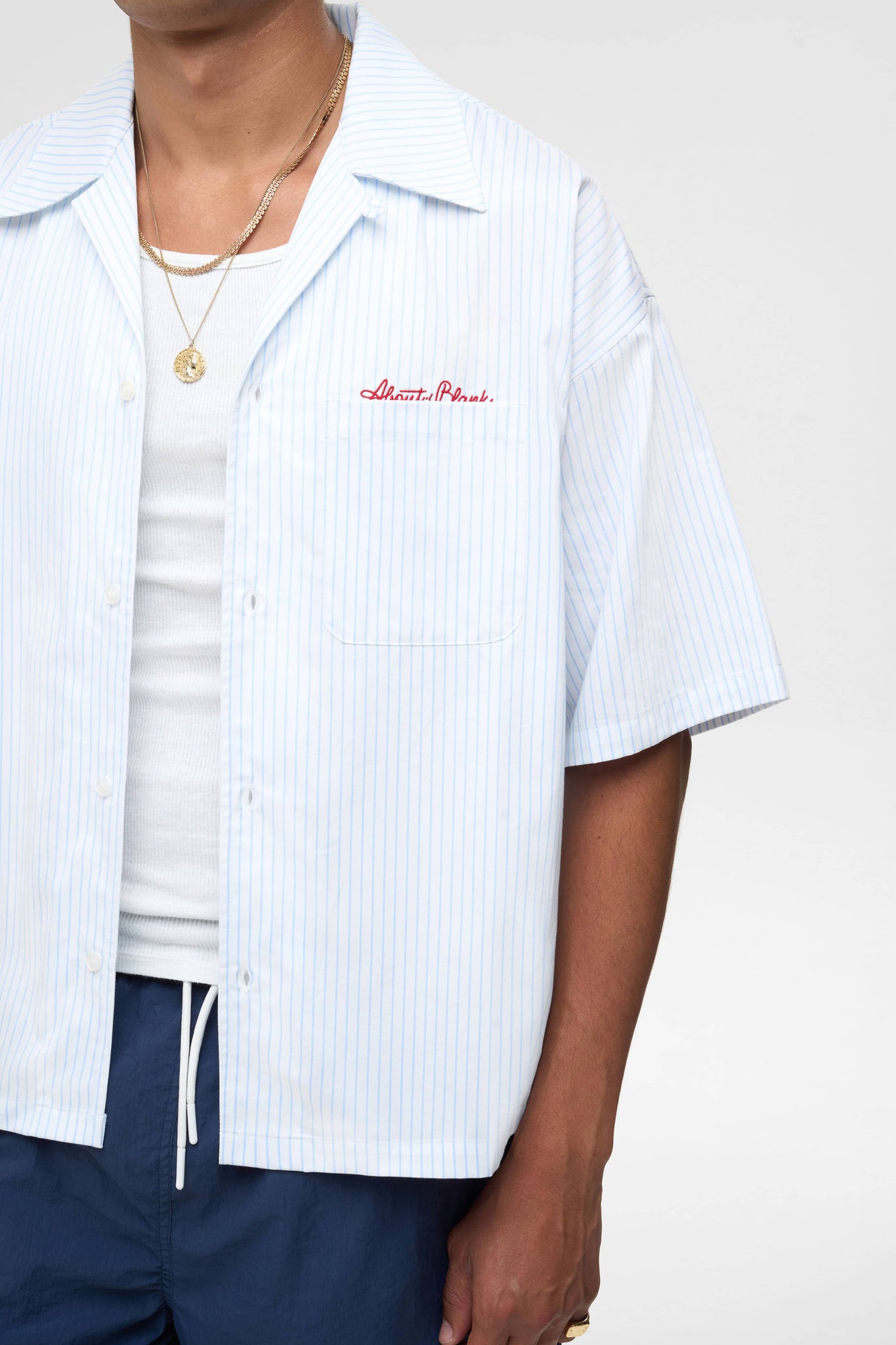 striped resort shirt white/blue