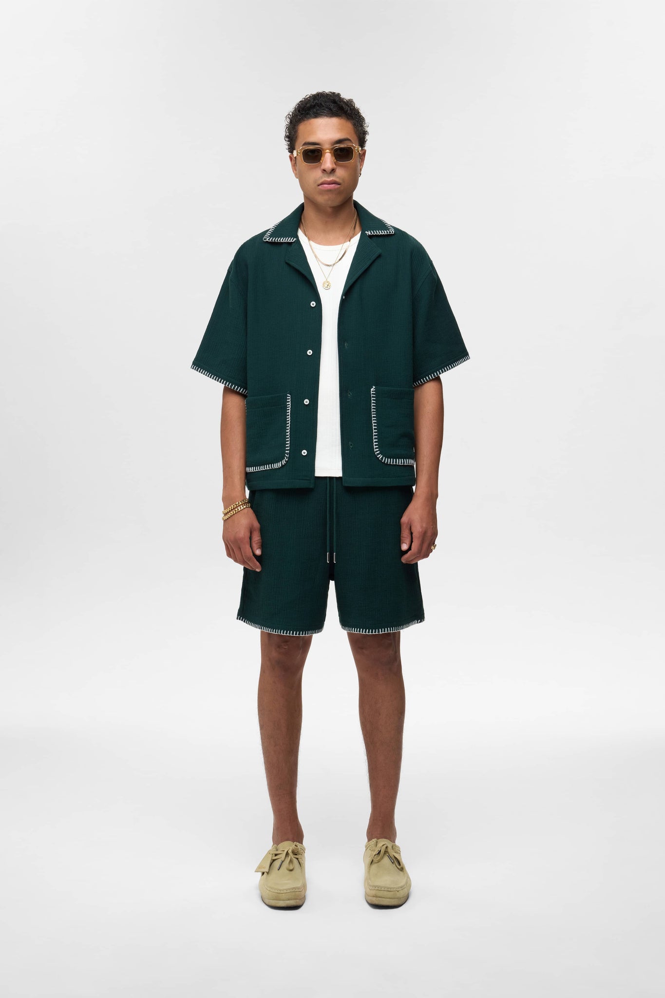 whipstitch resort shirt epsom green/white