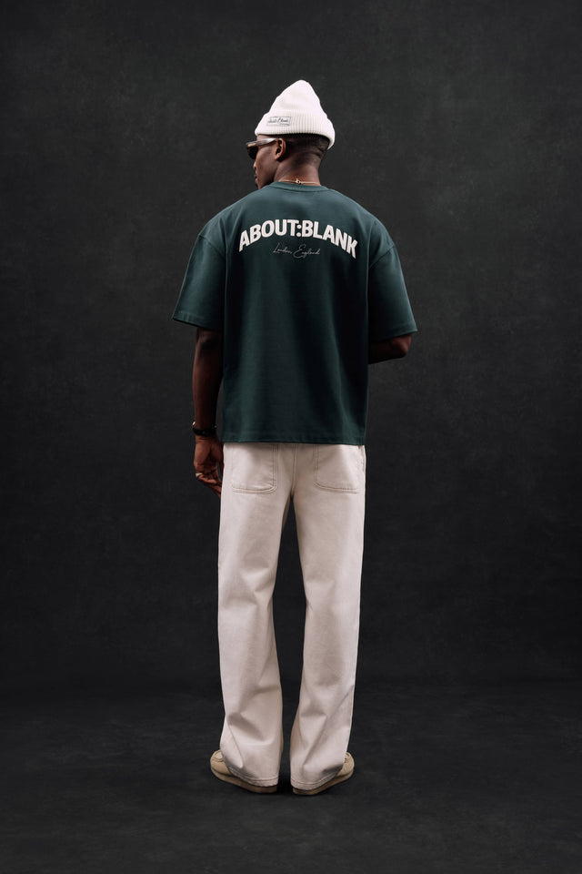 arched logo t-shirt epsom green/ecru