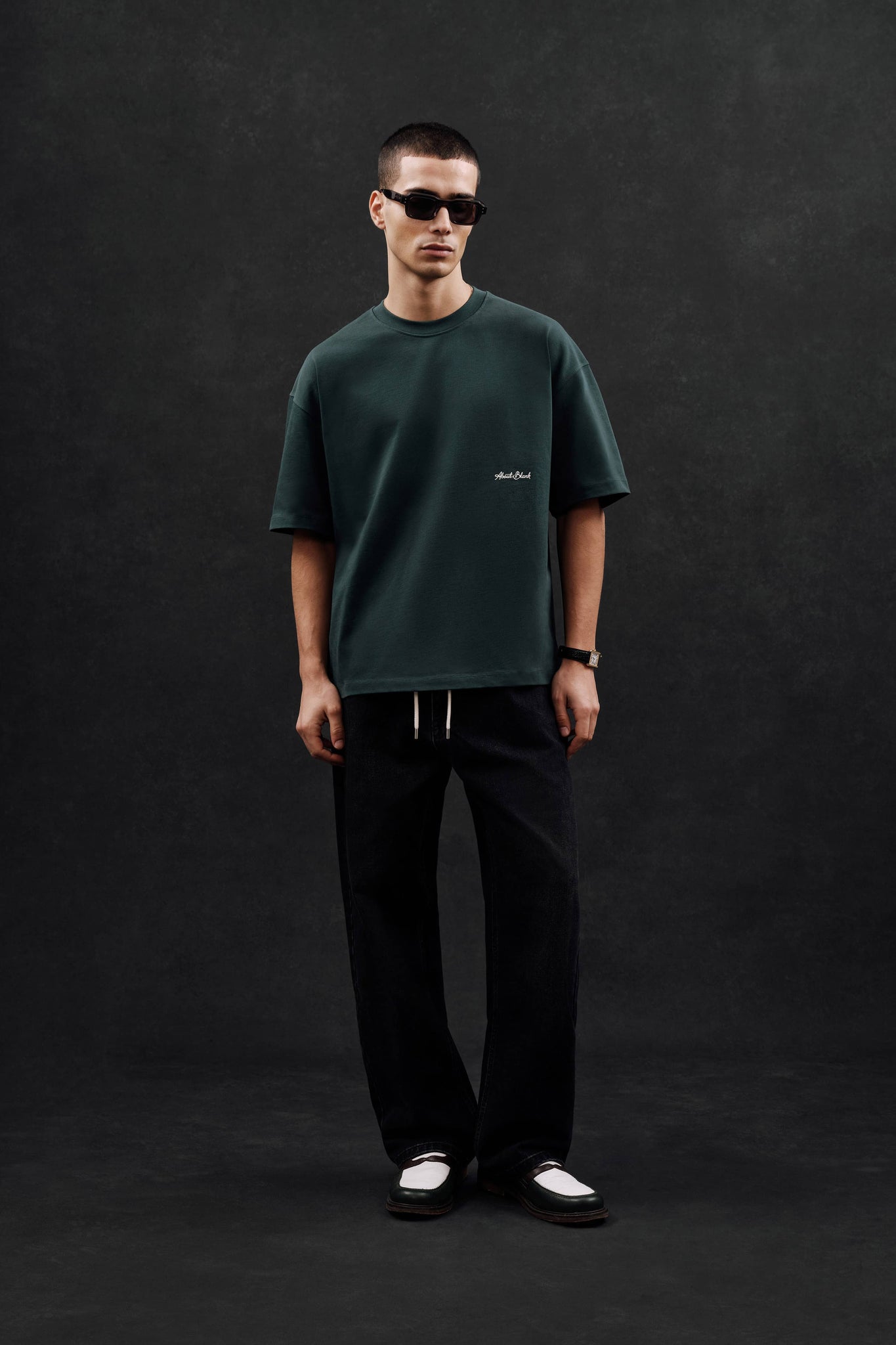 banner t-shirt epsom green/ecru