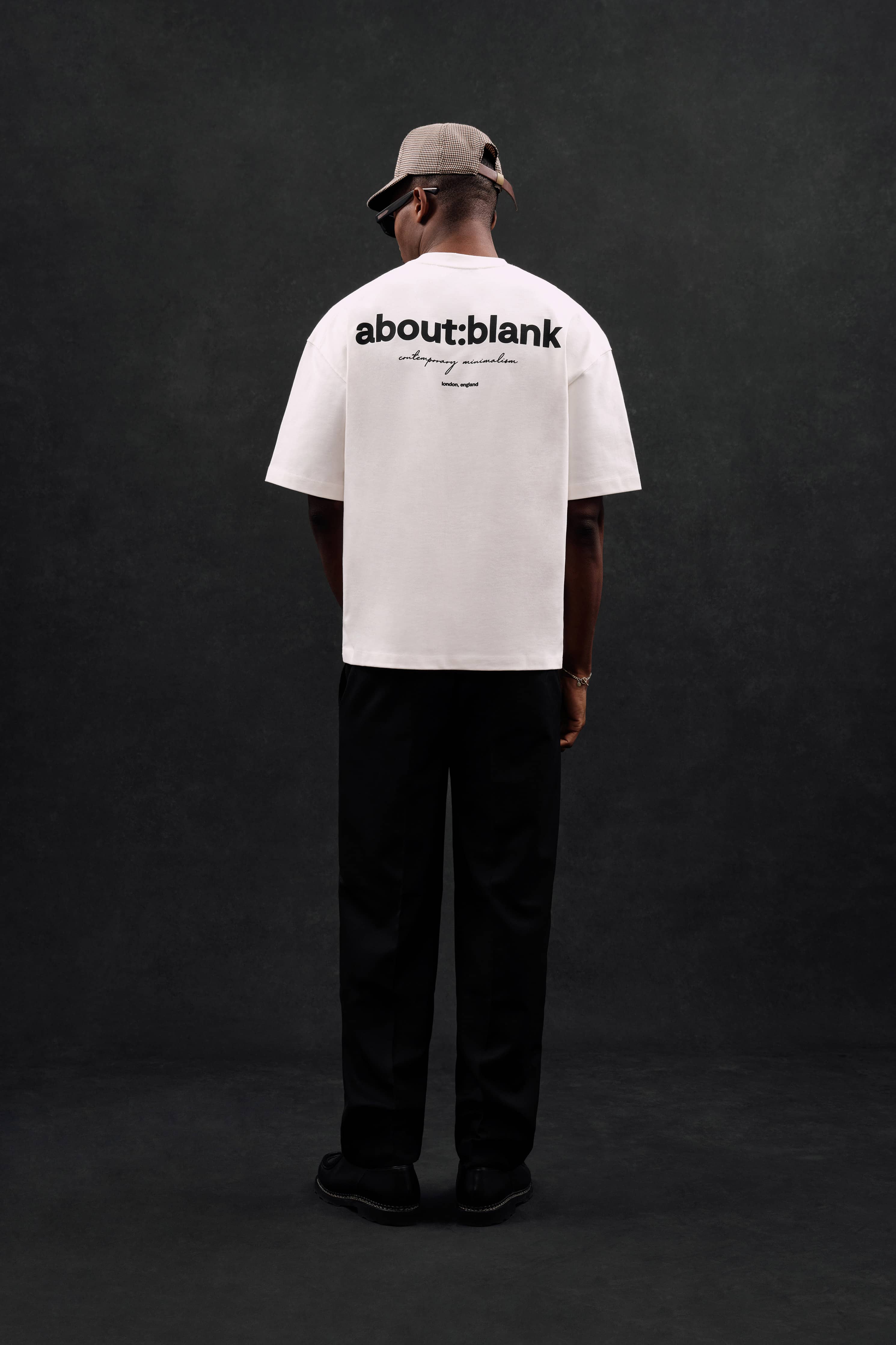 oat/black boxy oversized t-shirt - about:blank