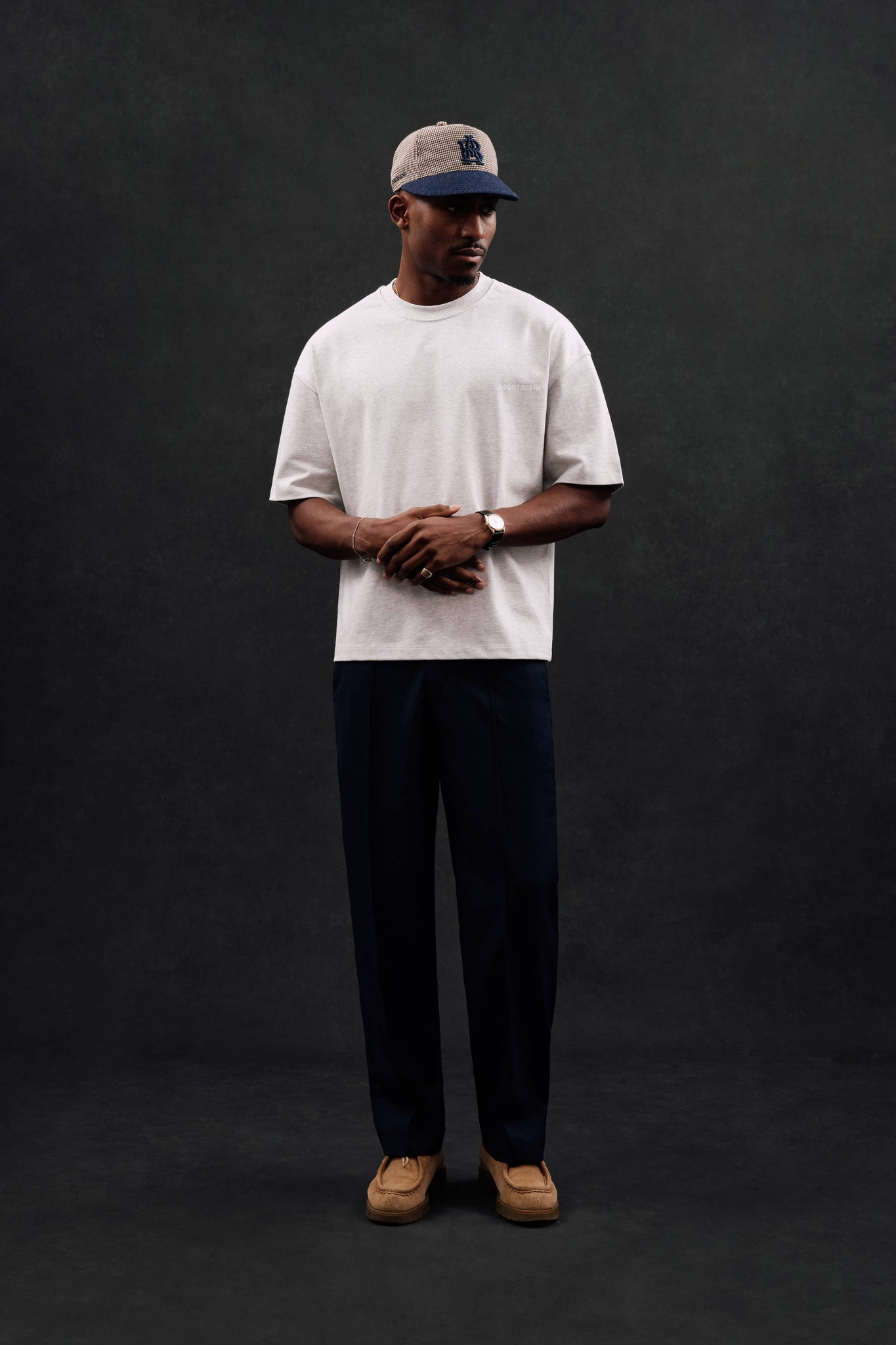 creative studio t-shirt grey marl/white