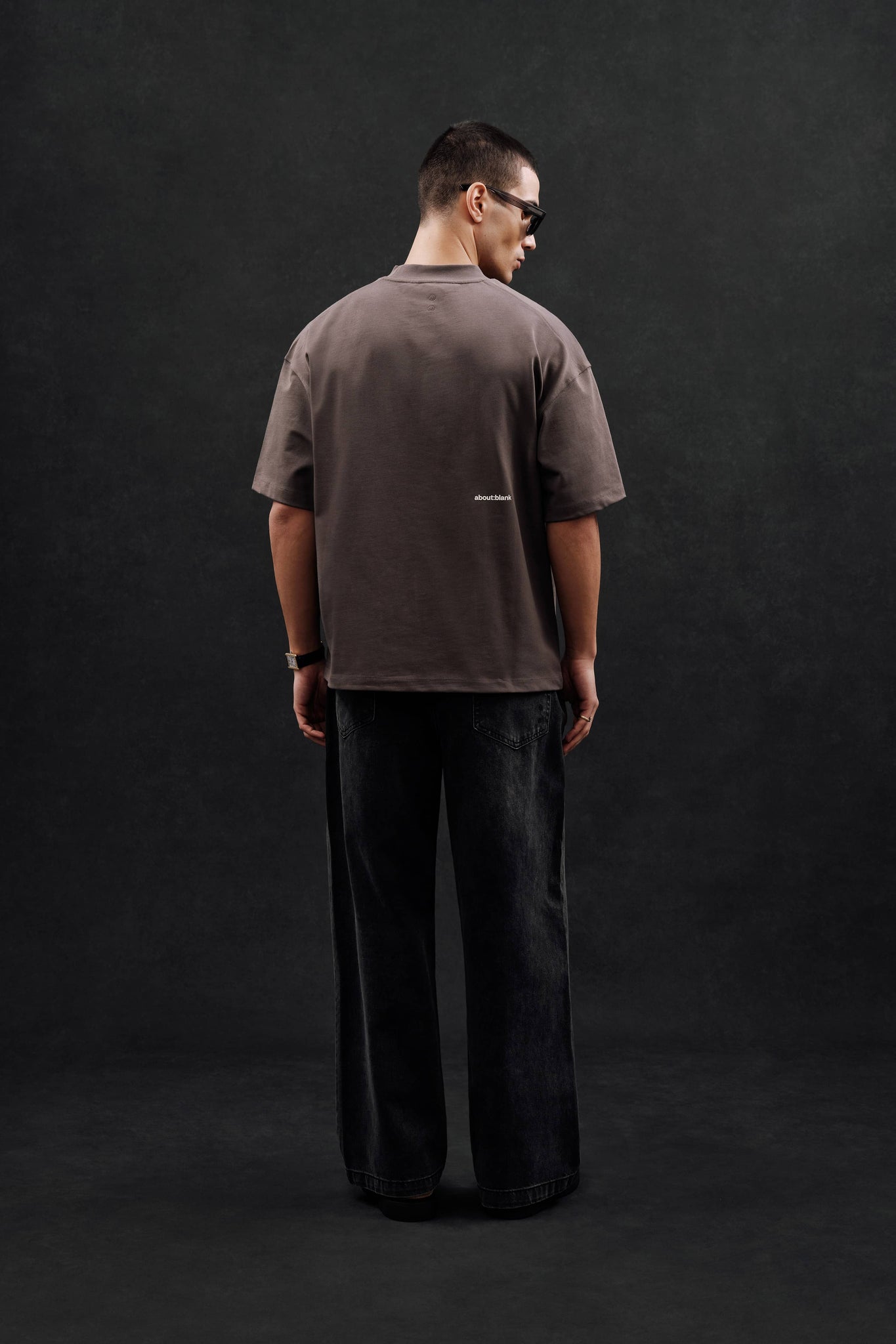 mock neck t-shirt charcoal