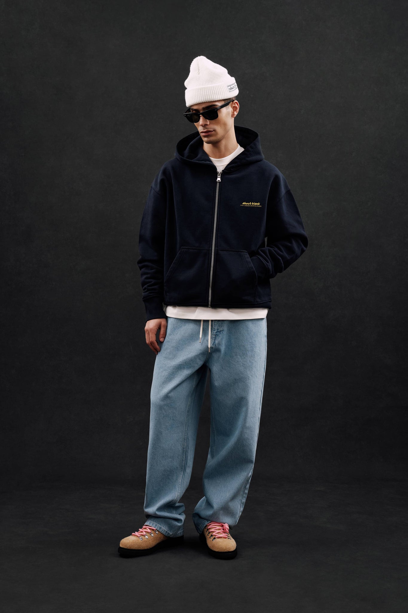 zev zip hoodie navy/yellow