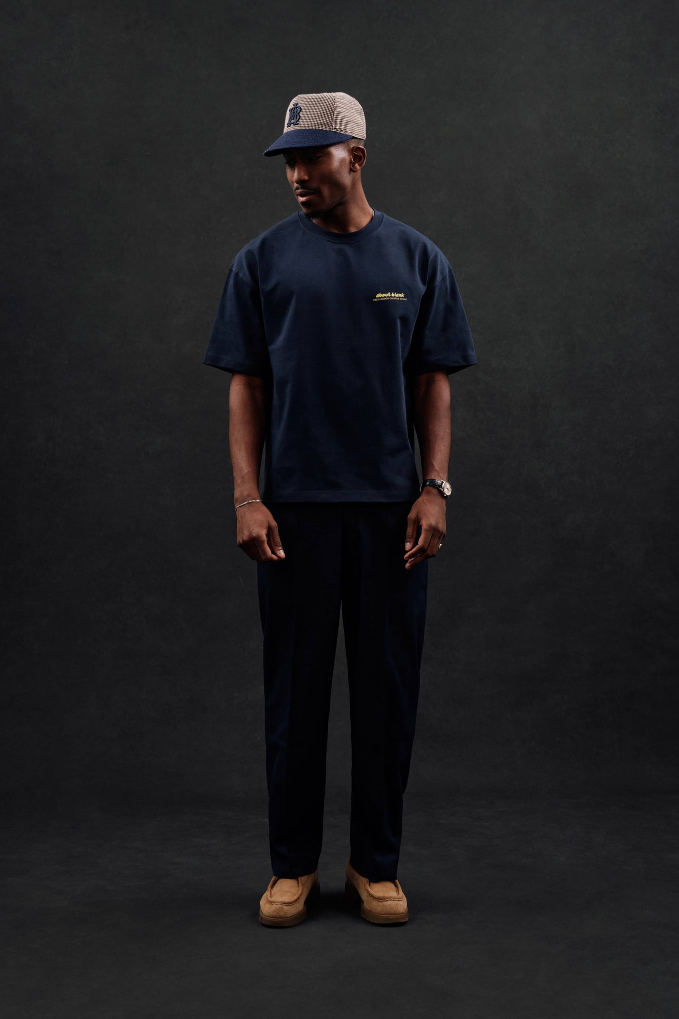 zev t-shirt navy/yellow