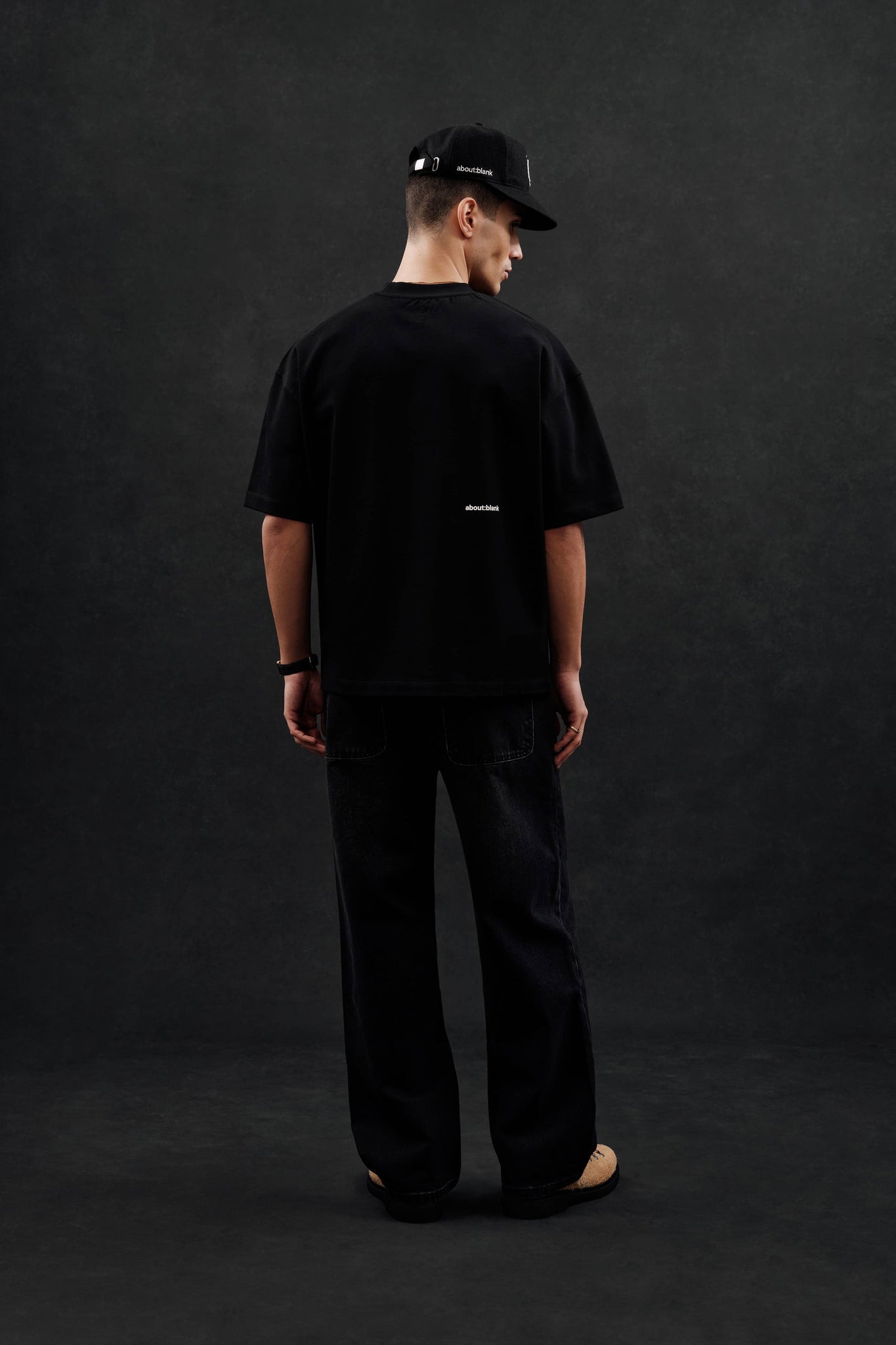 mock neck t-shirt black/ecru