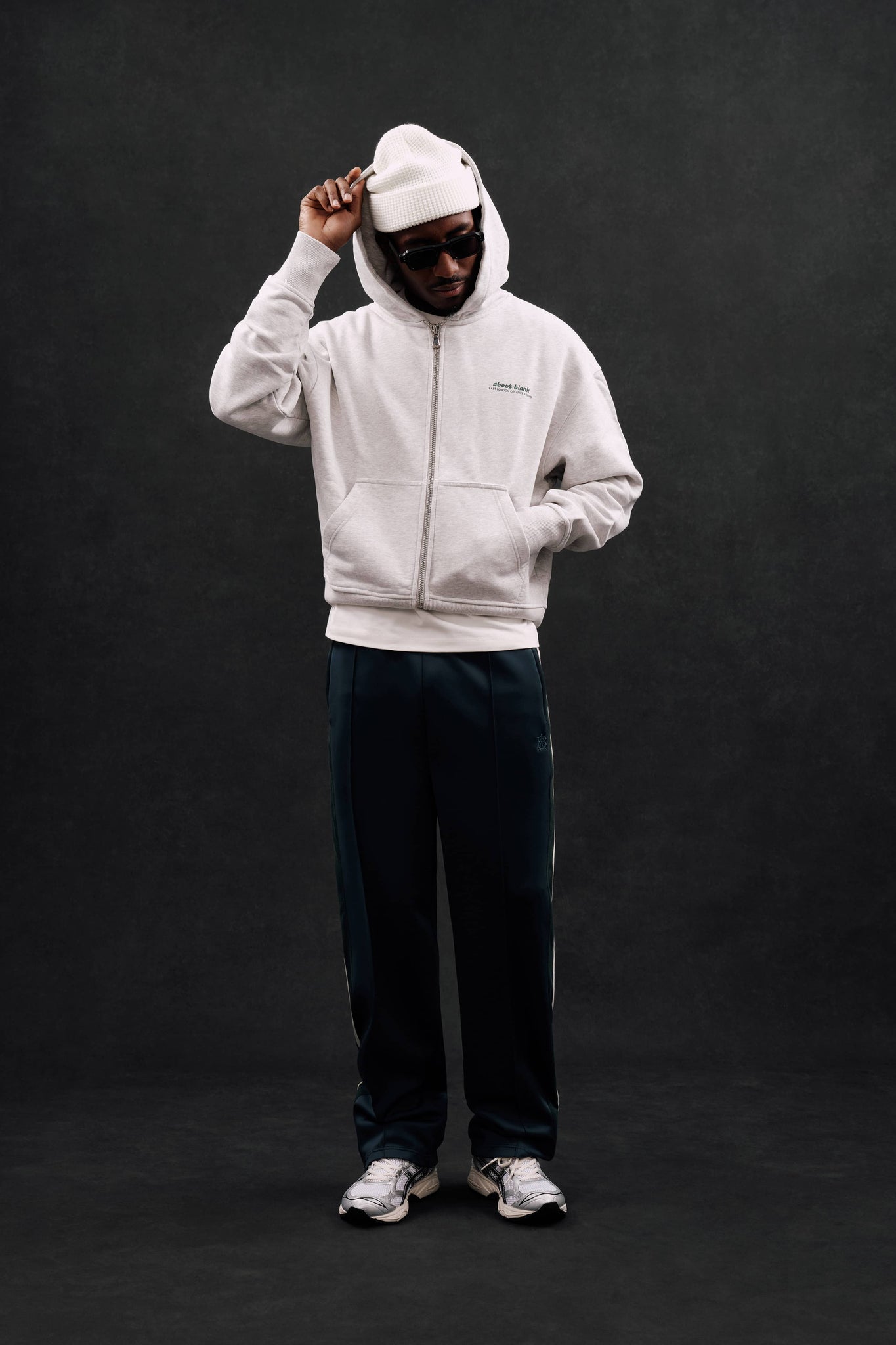 zev zip hoodie grey marl/epsom green