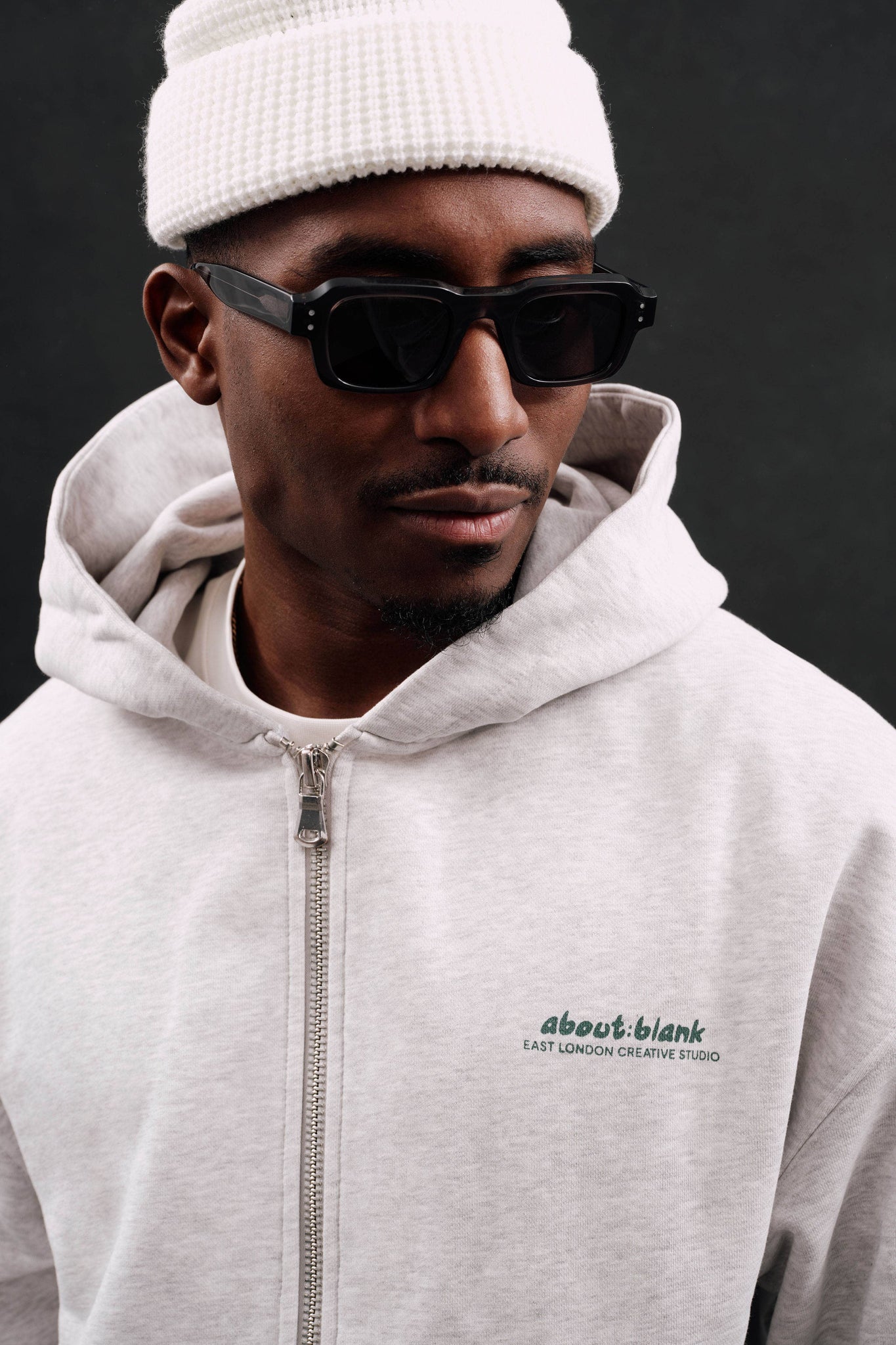 zev zip hoodie grey marl/epsom green