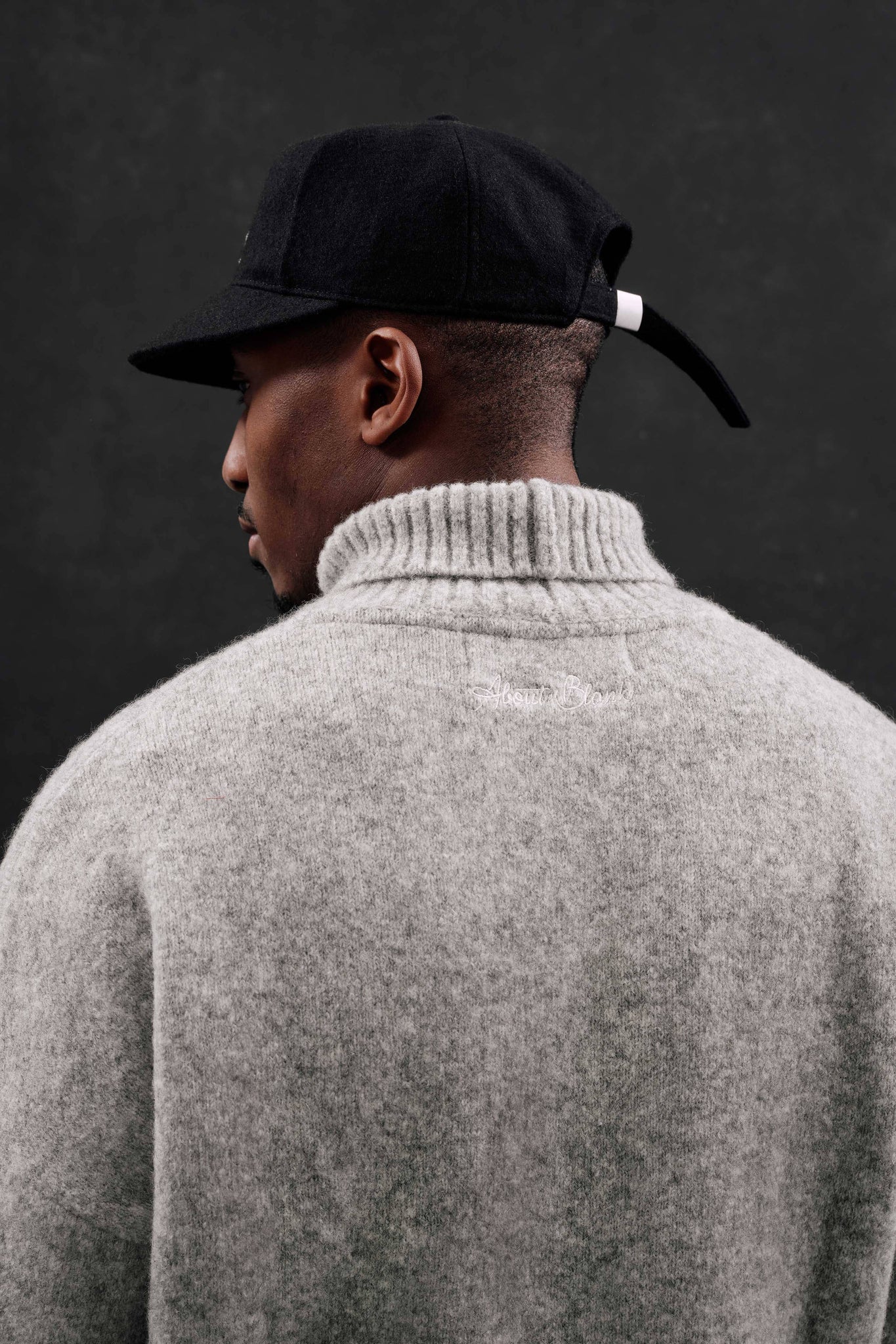 mohair roll neck grey