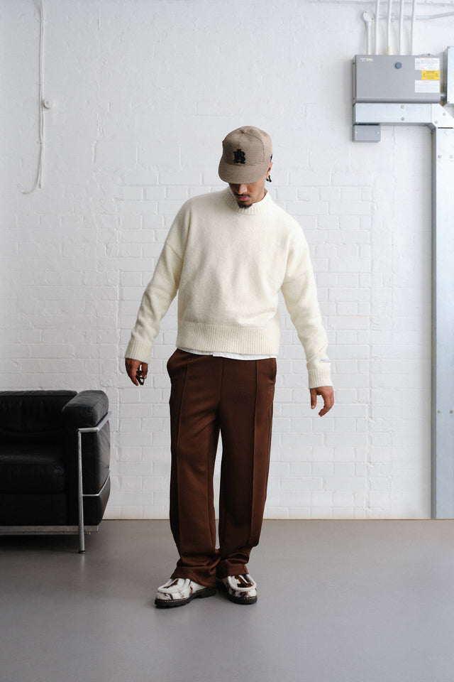 mohair knitted crewneck ecru/mint