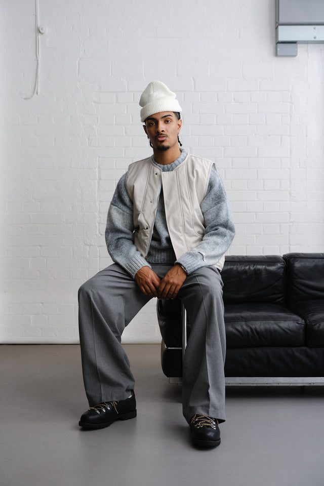 ombré brushed crewneck blue/grey