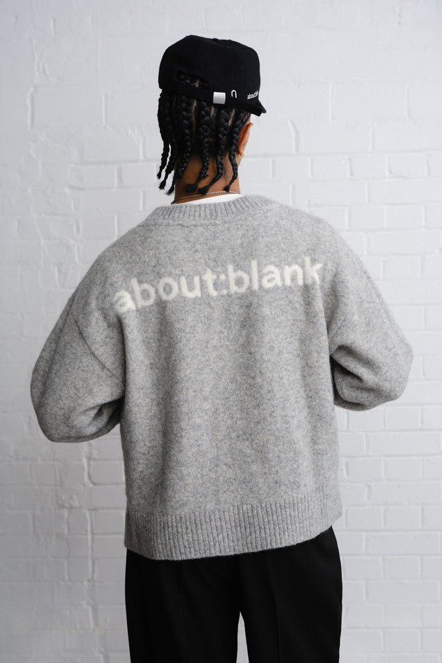 mohair knitted cardigan grey/ecru