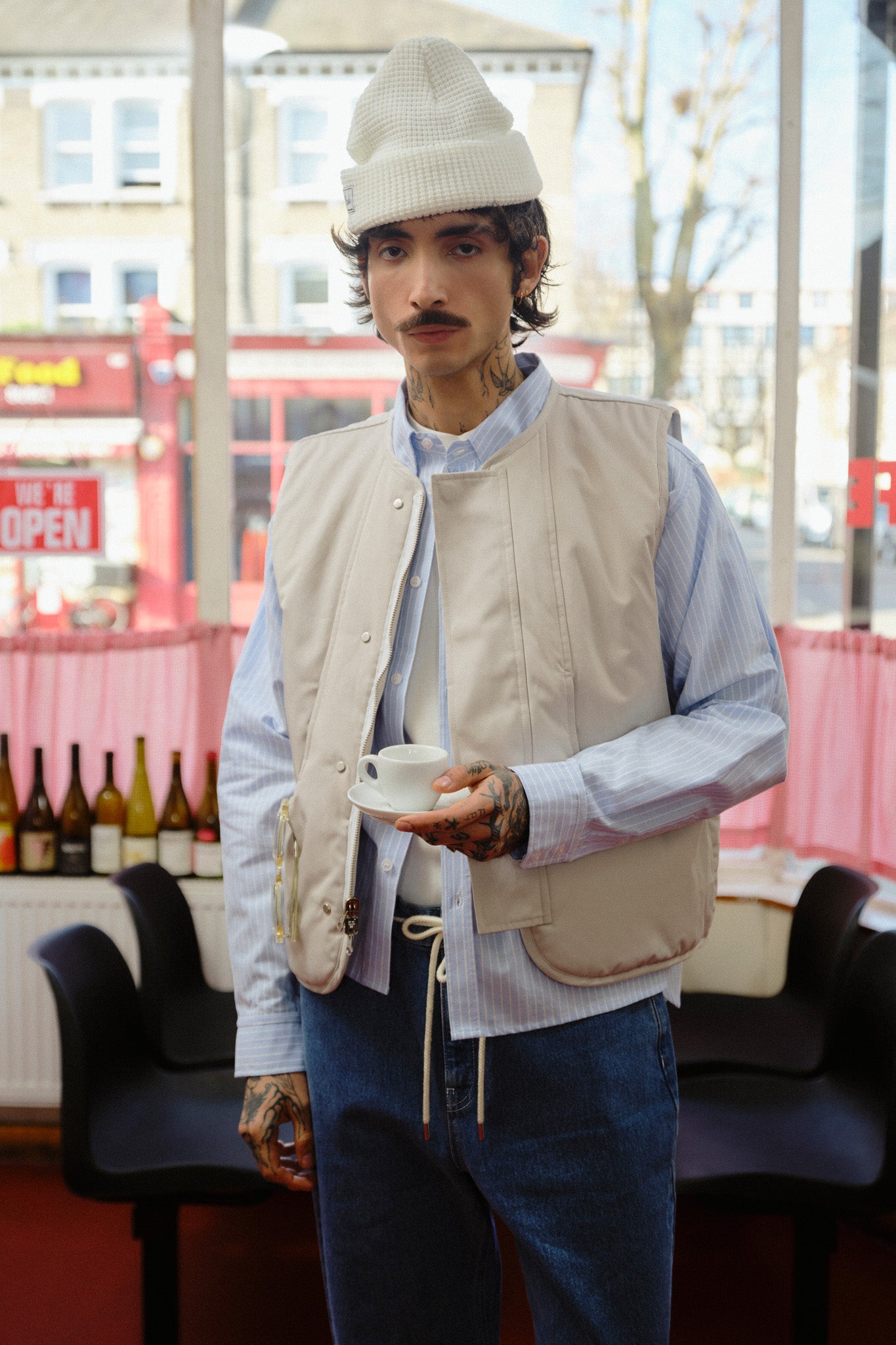 reversible gilet off-white