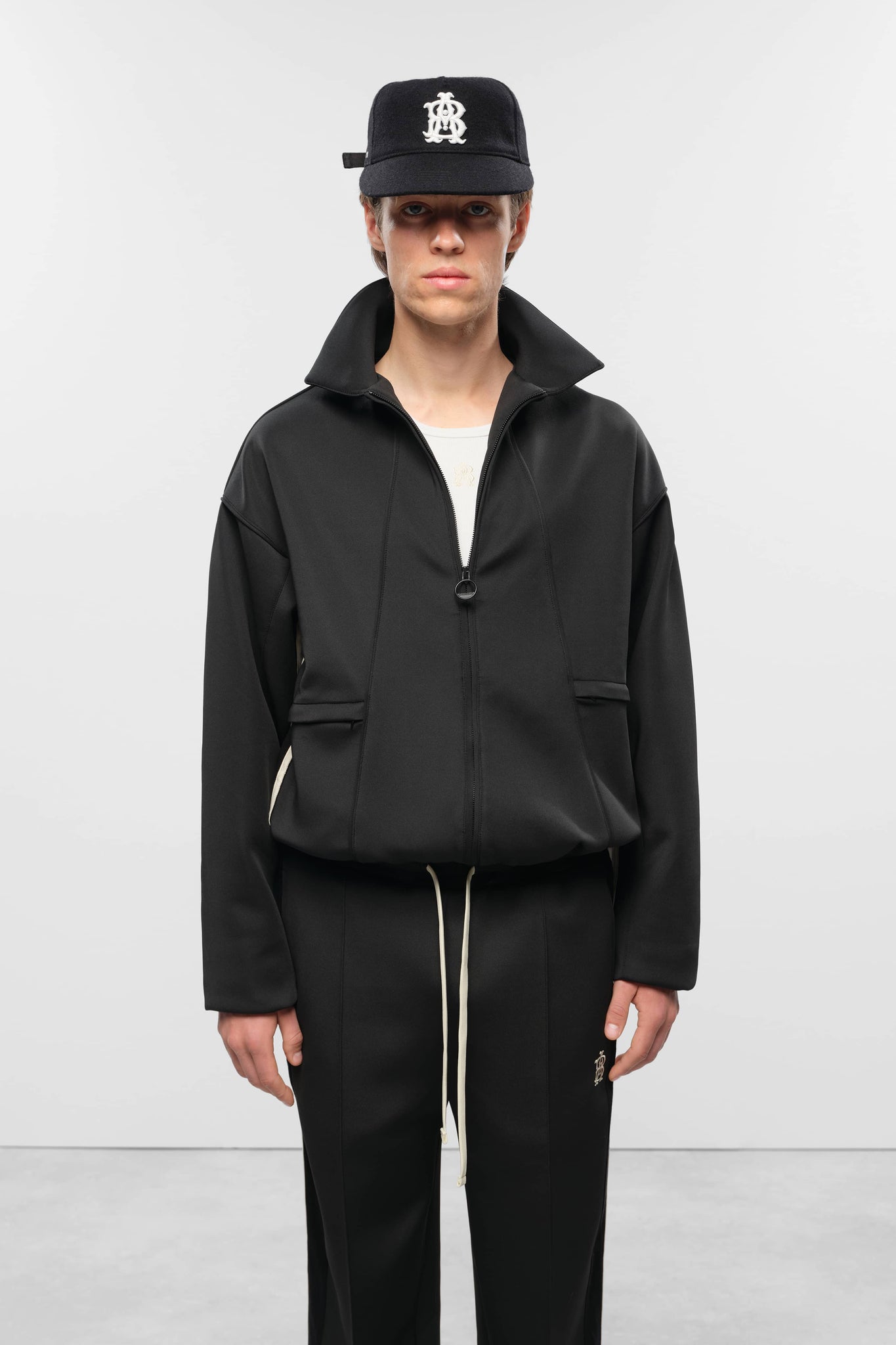 monogram track jacket black/ecru