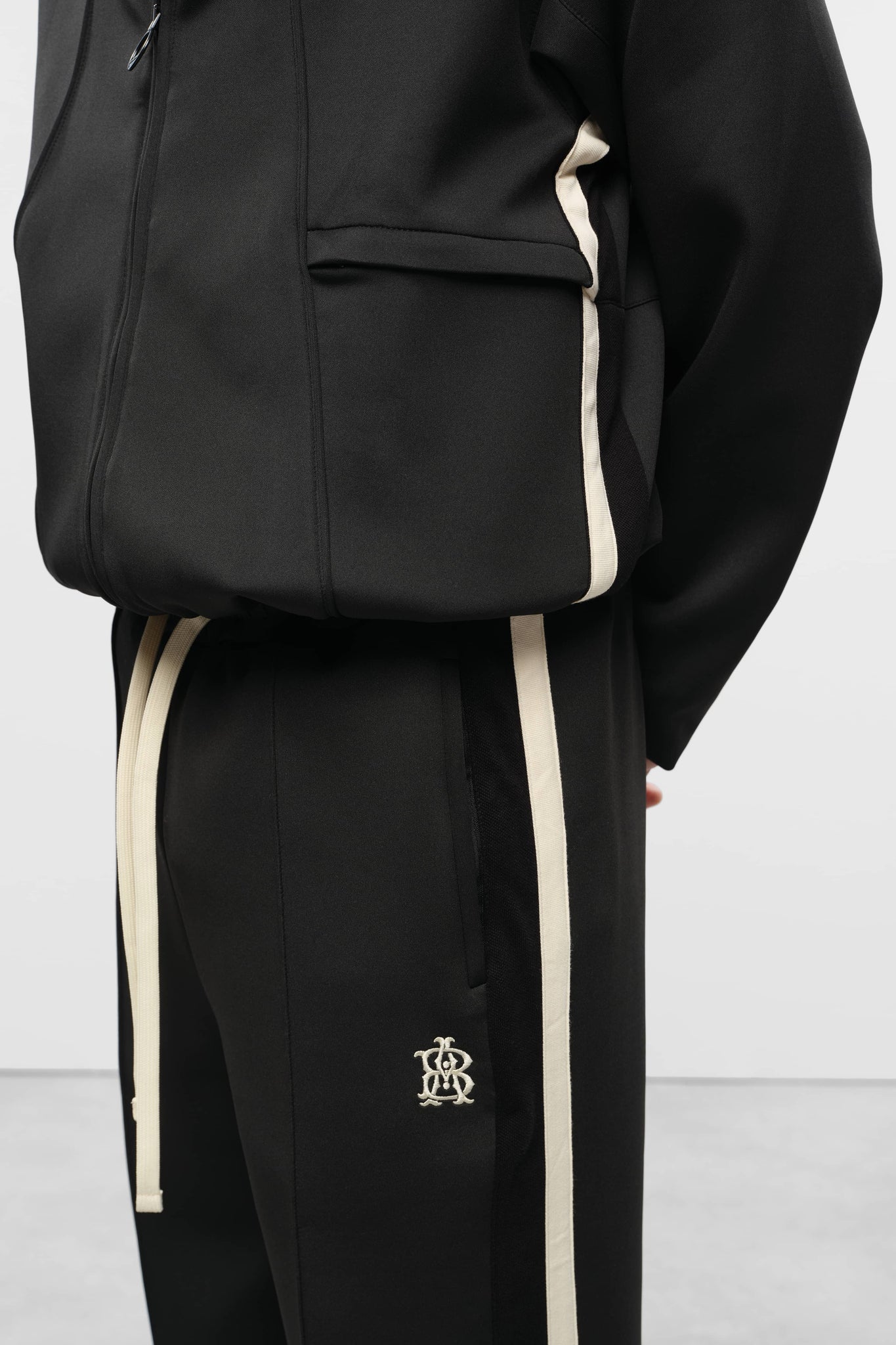 monogram track jacket black/ecru
