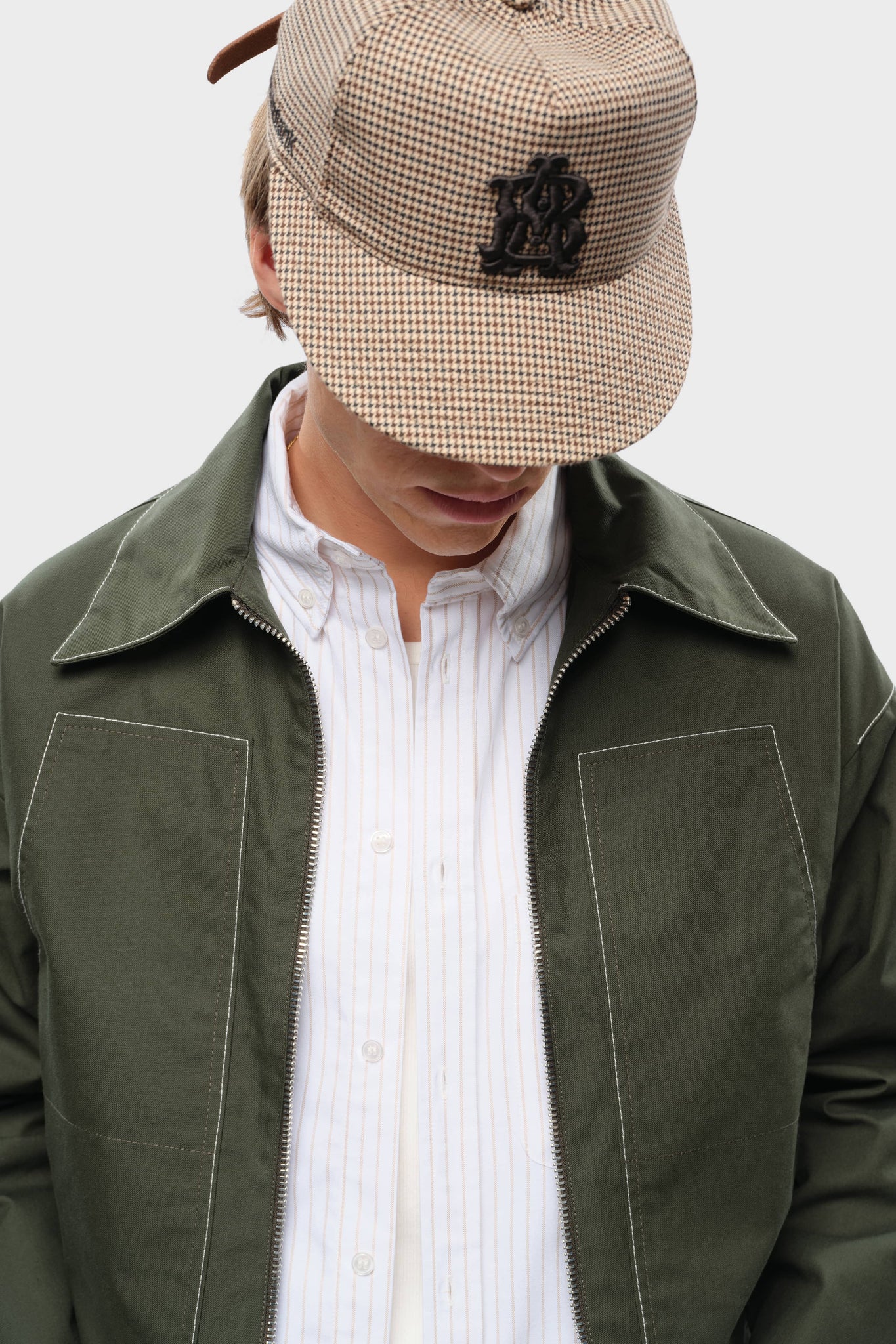 utility jacket green/ecru