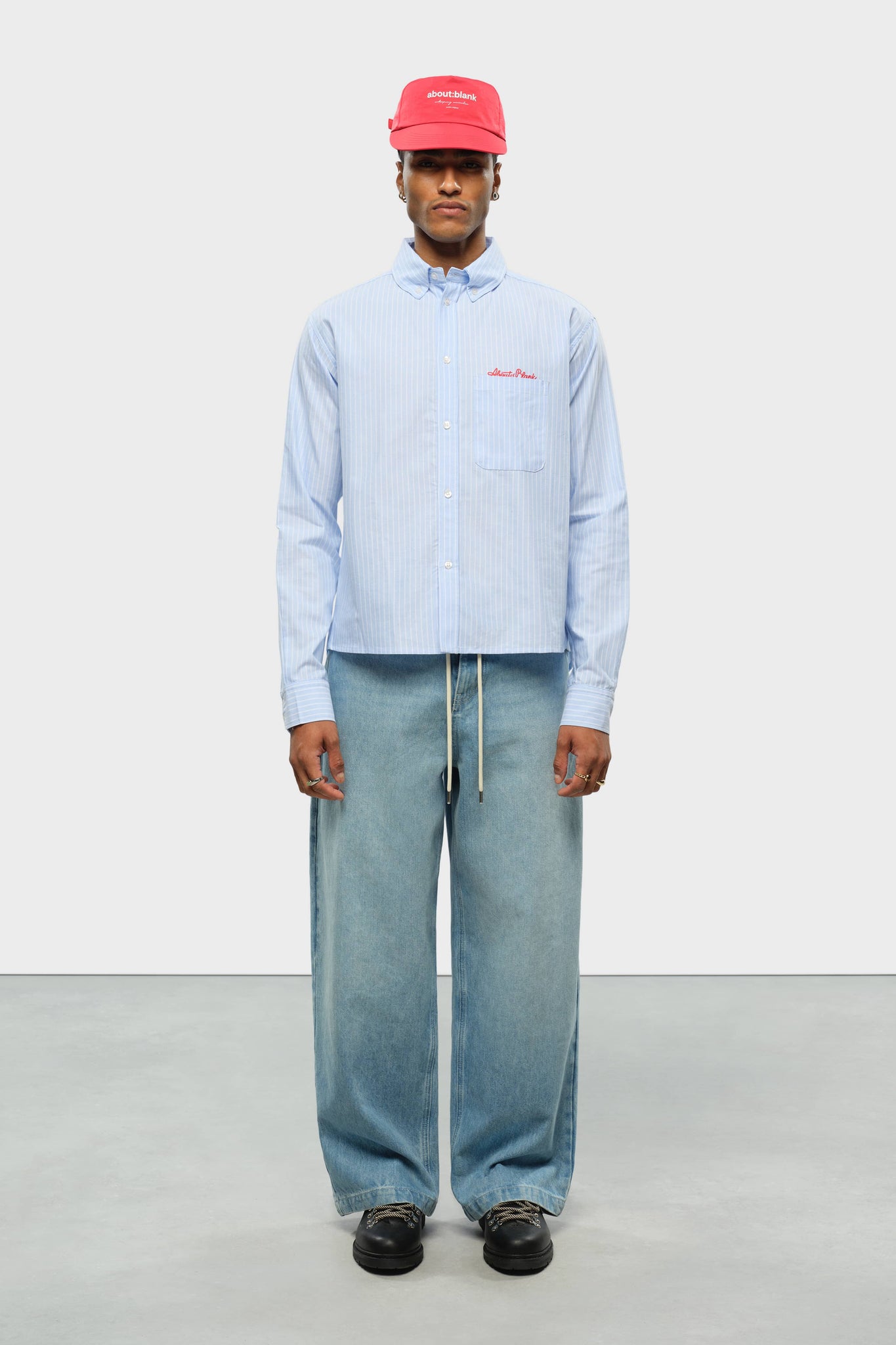 oxford script shirt blue/white