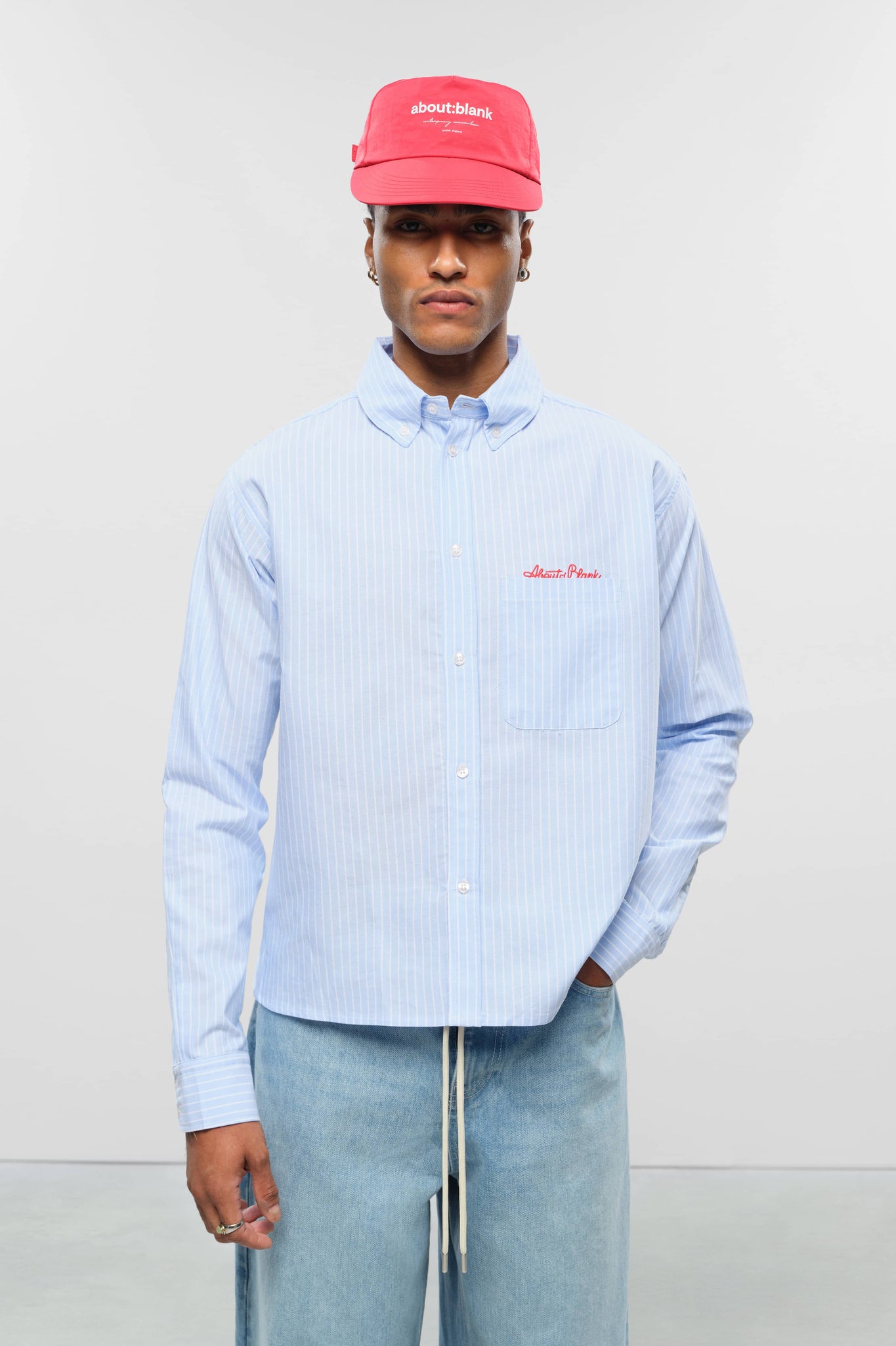 oxford script shirt blue/white