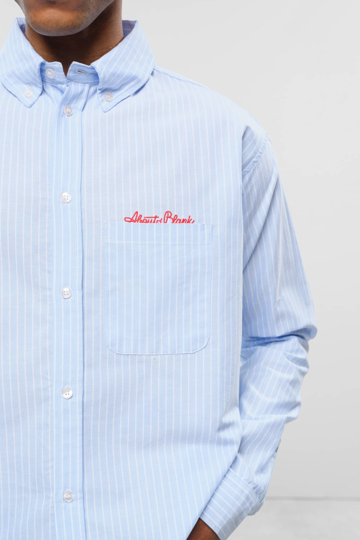 oxford script shirt blue/white