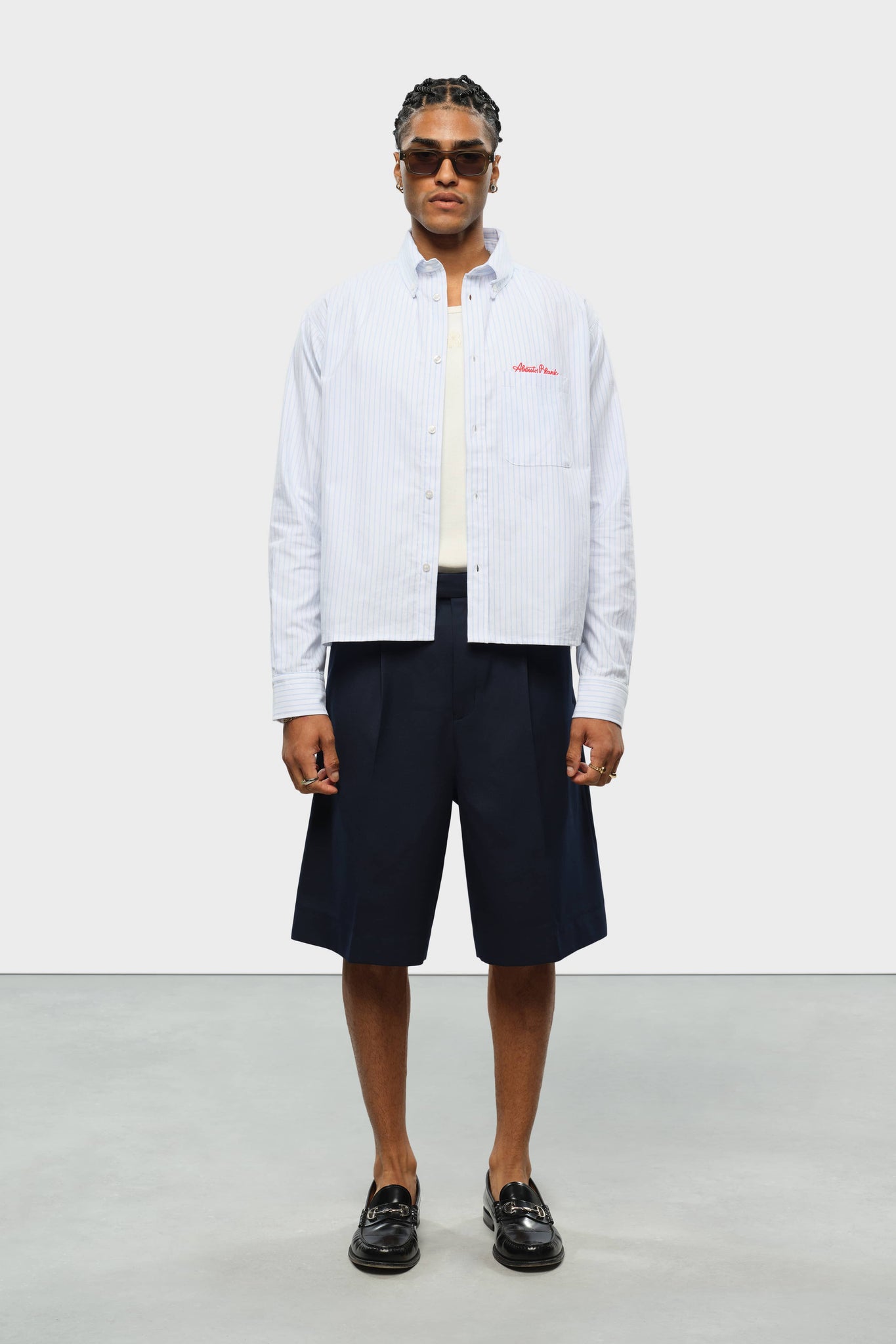 oxford script shirt white/blue