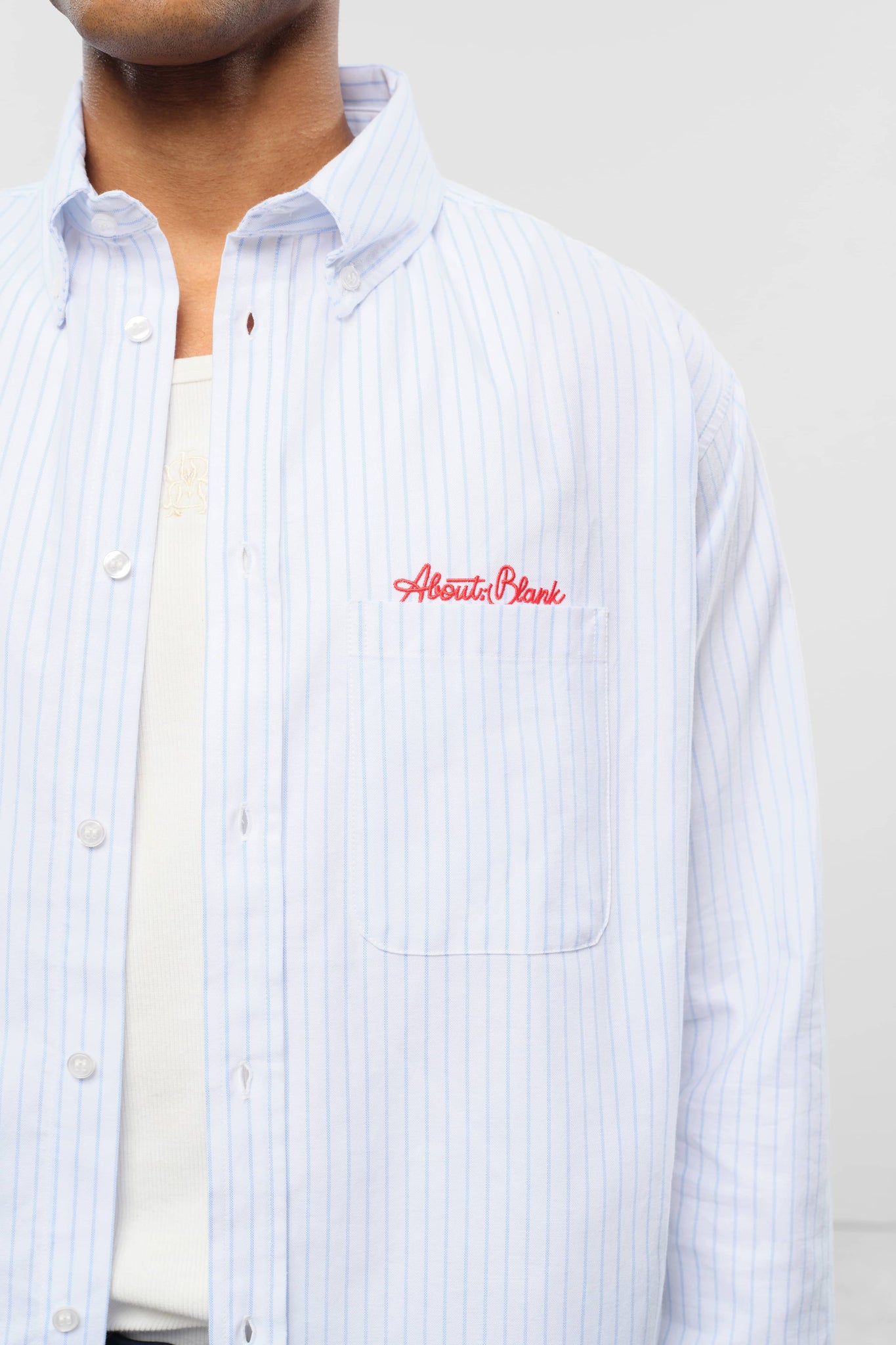 oxford script shirt white/blue