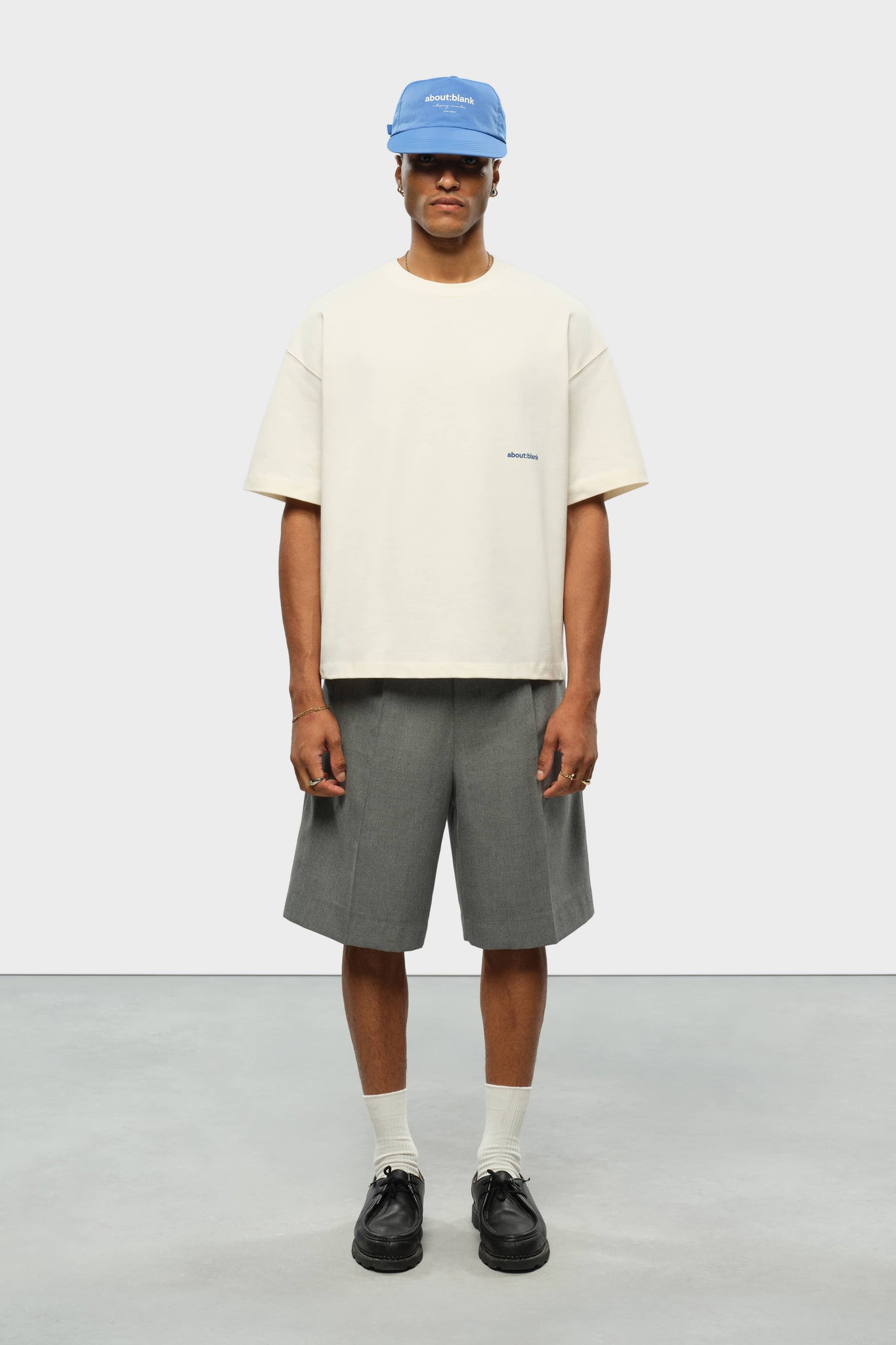 box t-shirt oat/estate blue