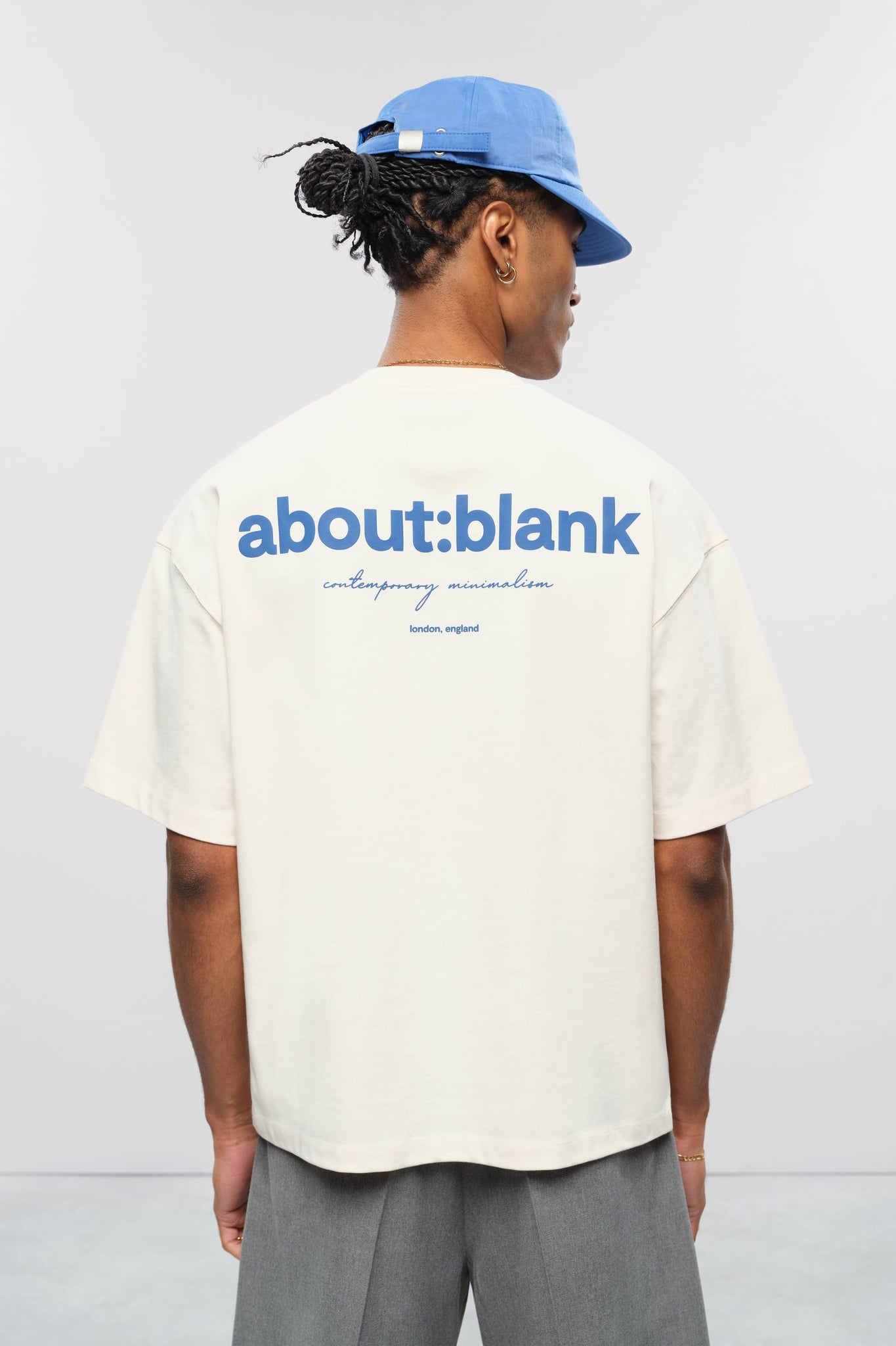 box t-shirt oat/estate blue