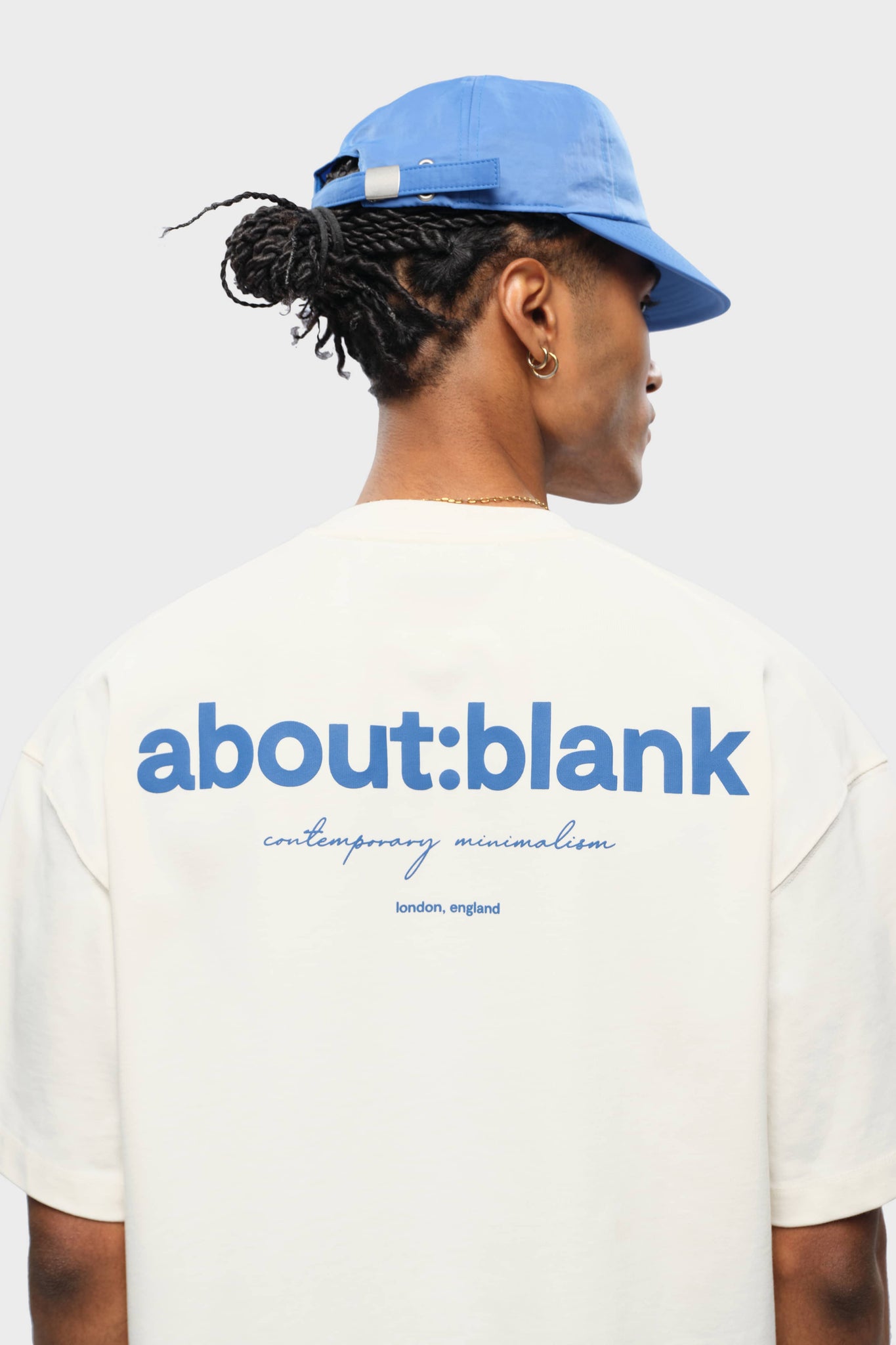 box t-shirt oat/estate blue
