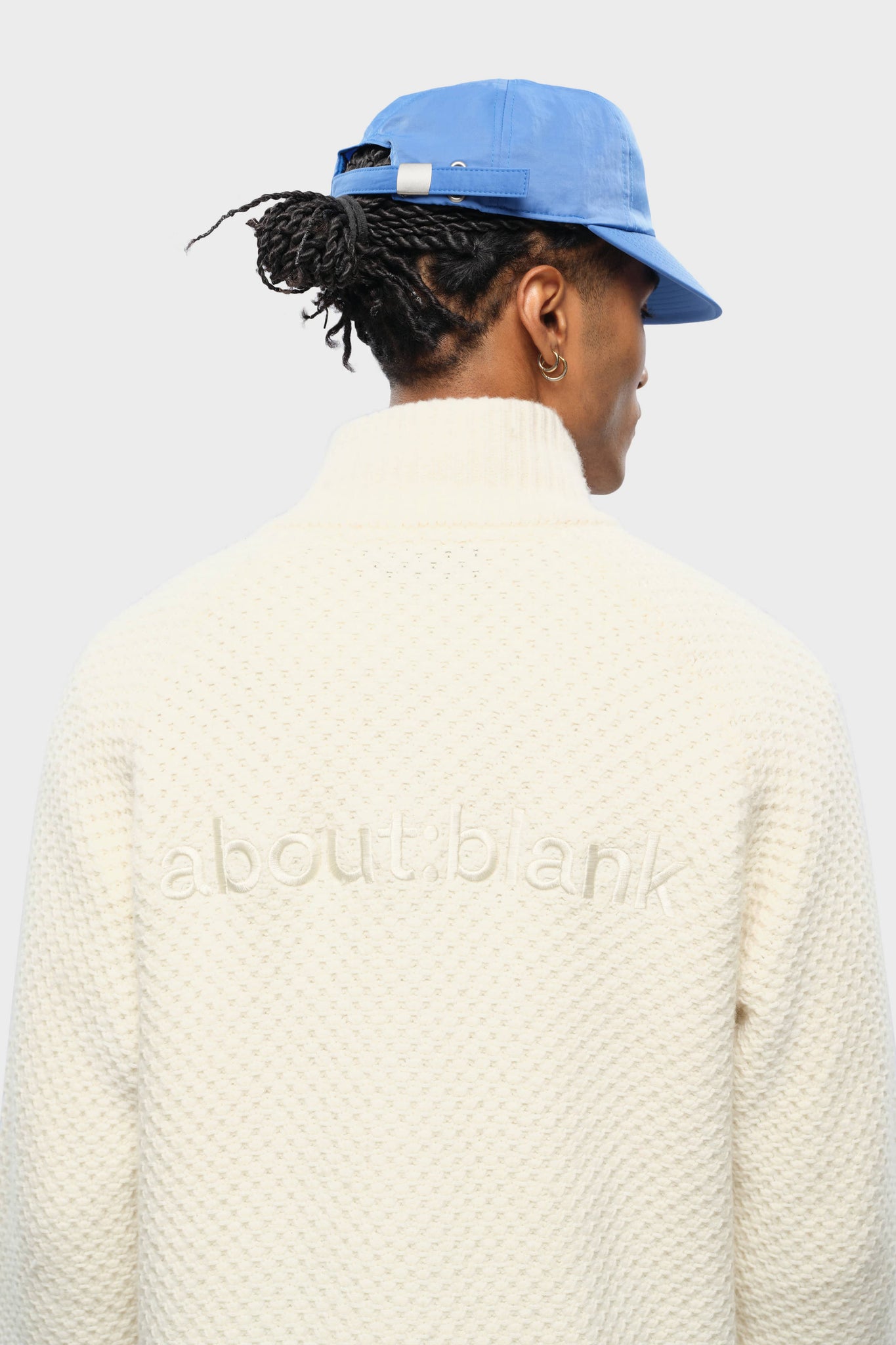 bobble knit funnel ecru
