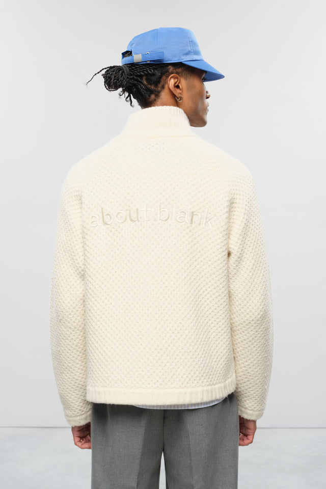 bobble knit funnel ecru