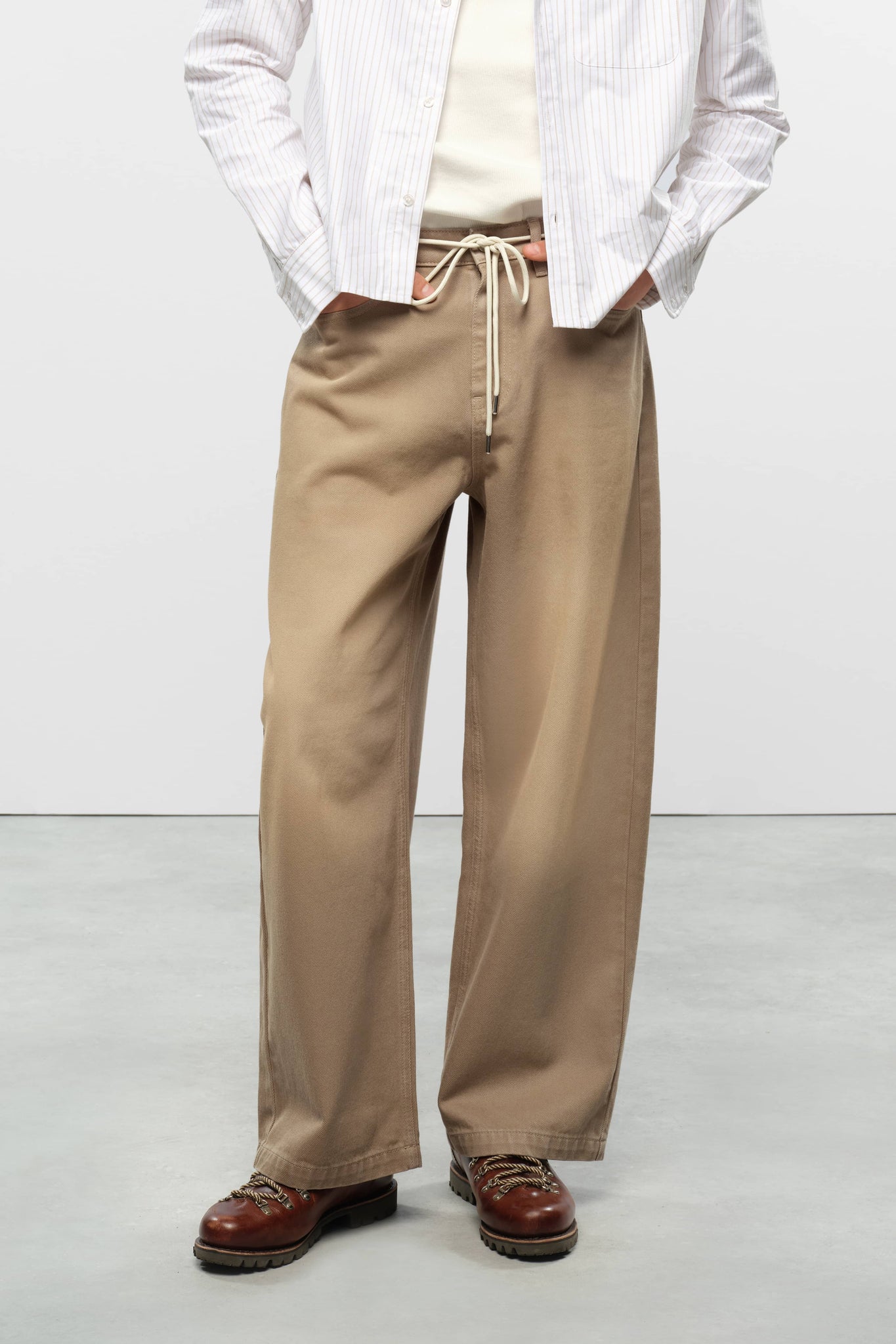 wide leg denim sand wash