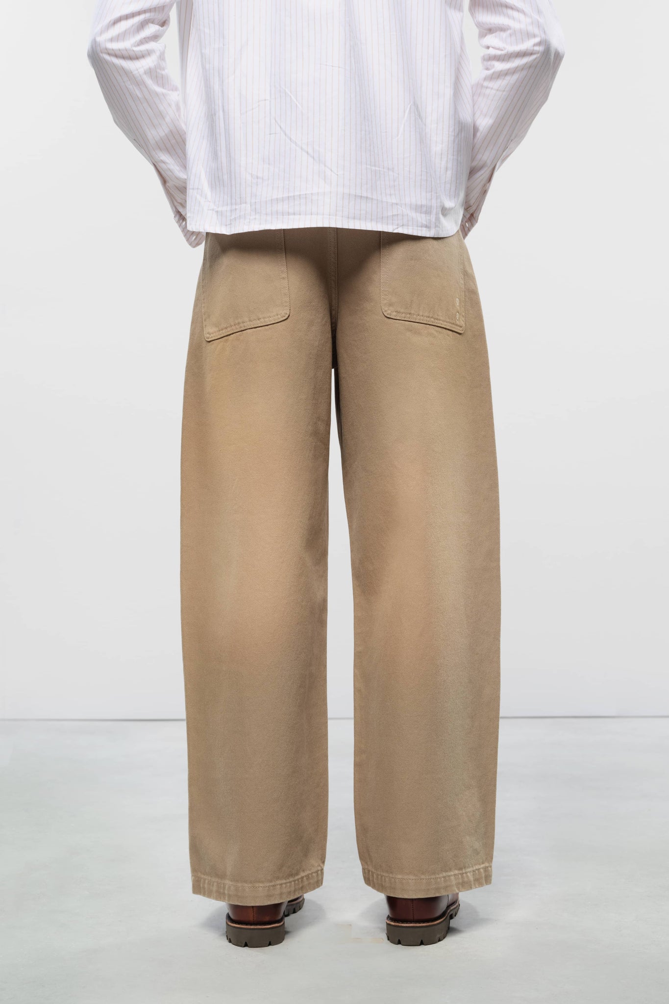 wide leg denim sand wash