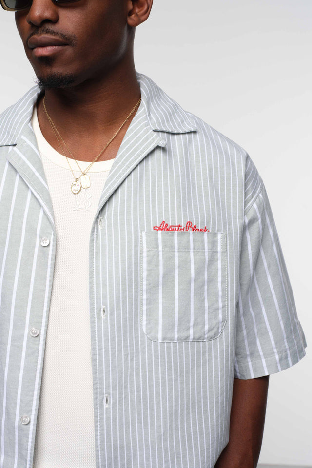 patchwork script shirt green/white