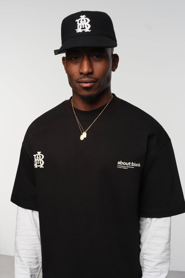 monogram wool cap black/ecru