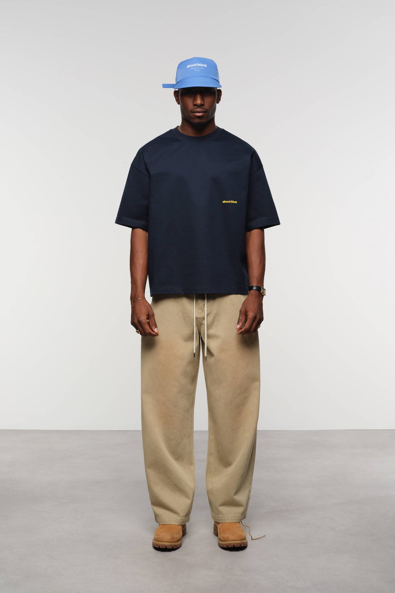 box t-shirt navy/yellow