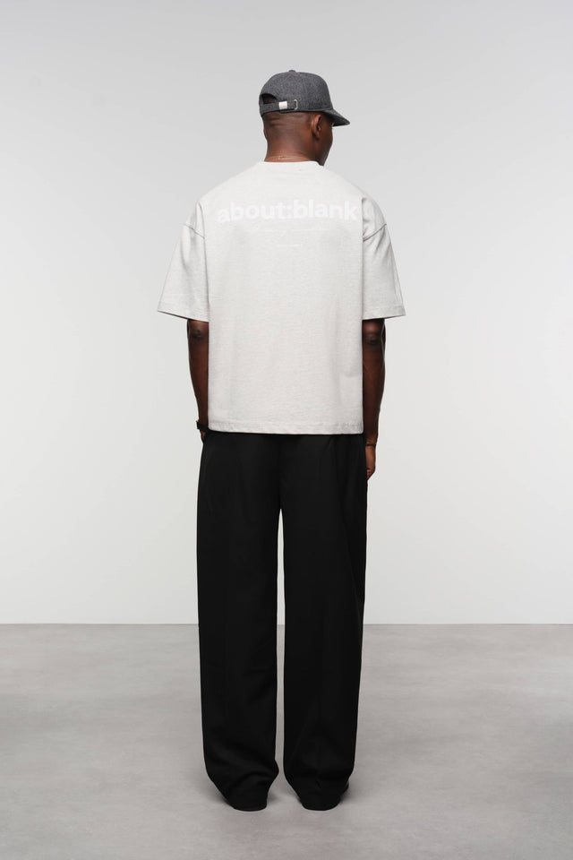 box t-shirt grey marl/white