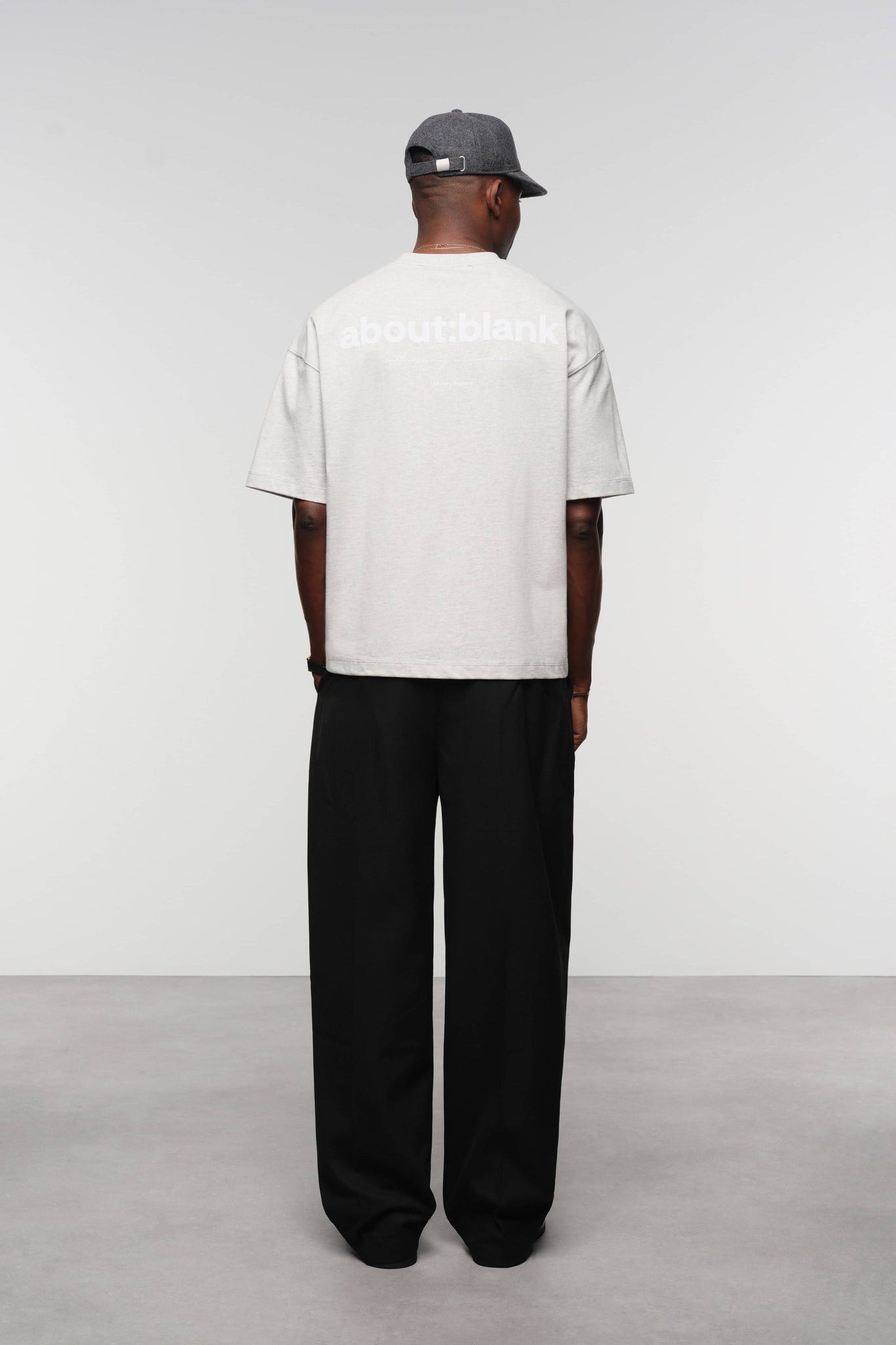 box t-shirt grey marl/white