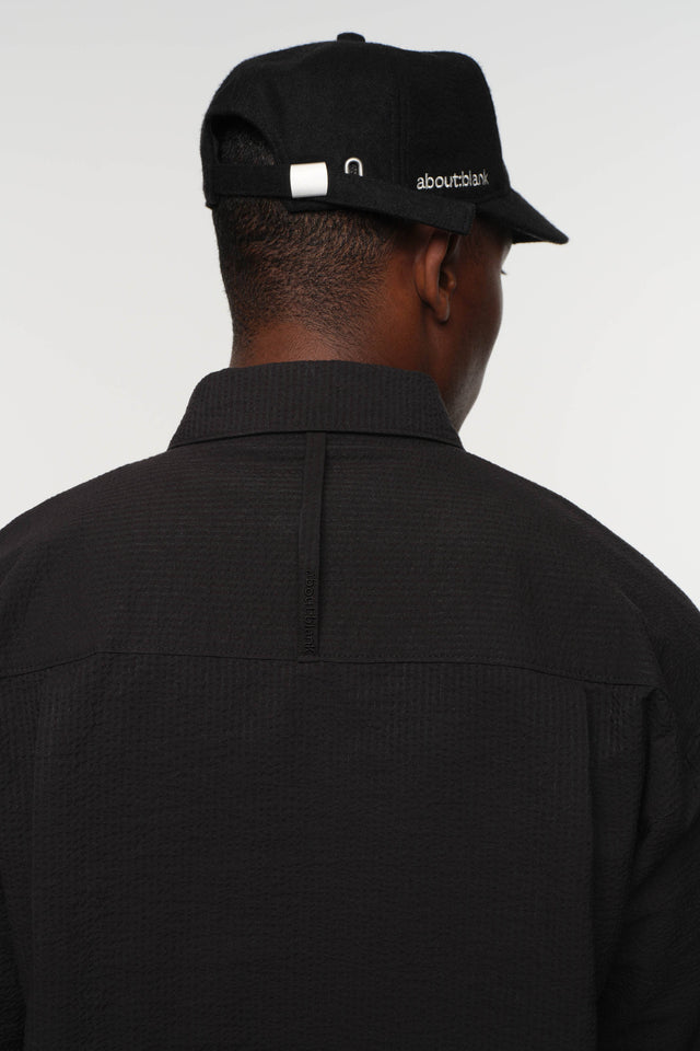 seersucker overshirt black/black