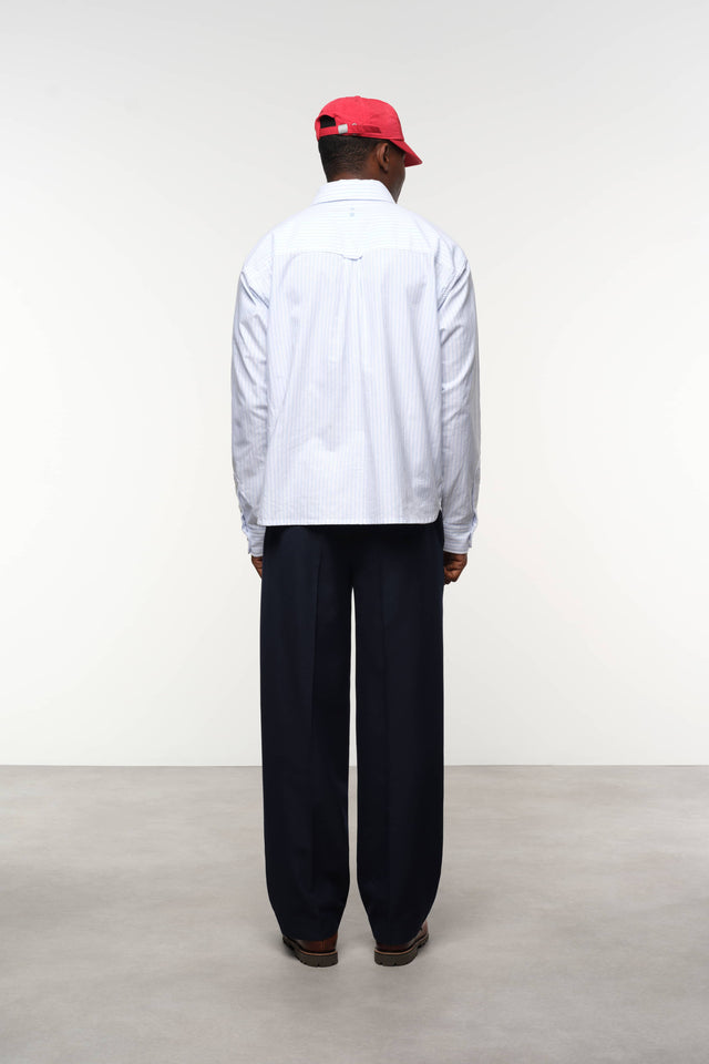 everyday pleated trousers navy