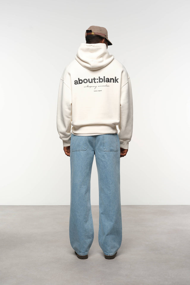 box hoodie ecru/black