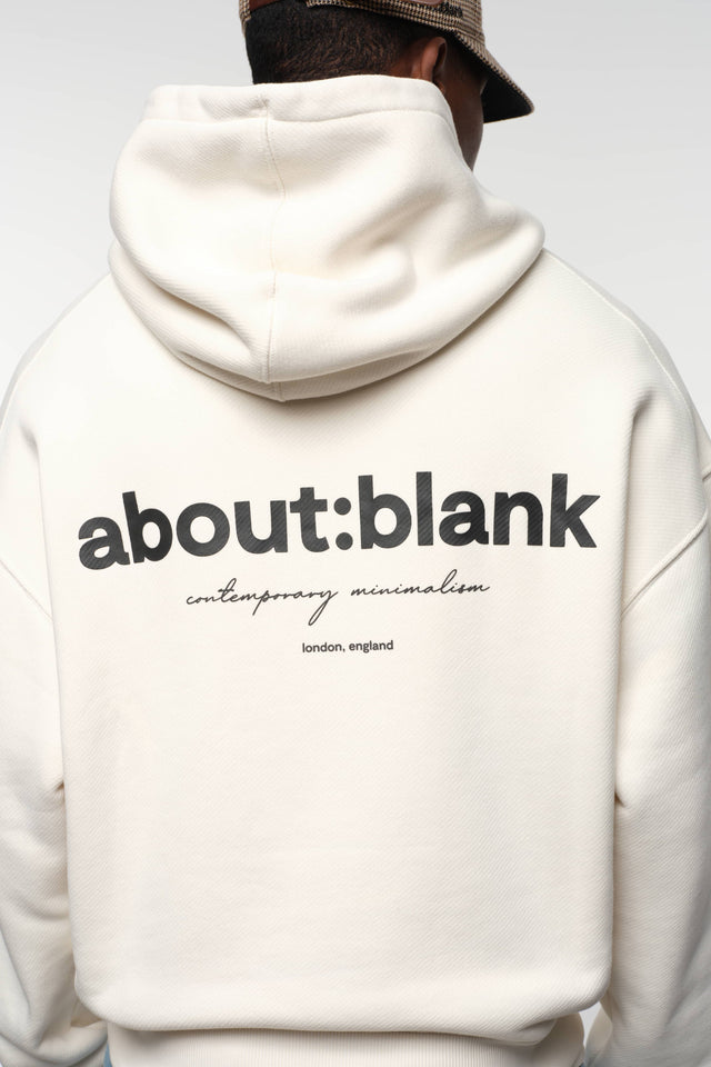 box hoodie ecru/black
