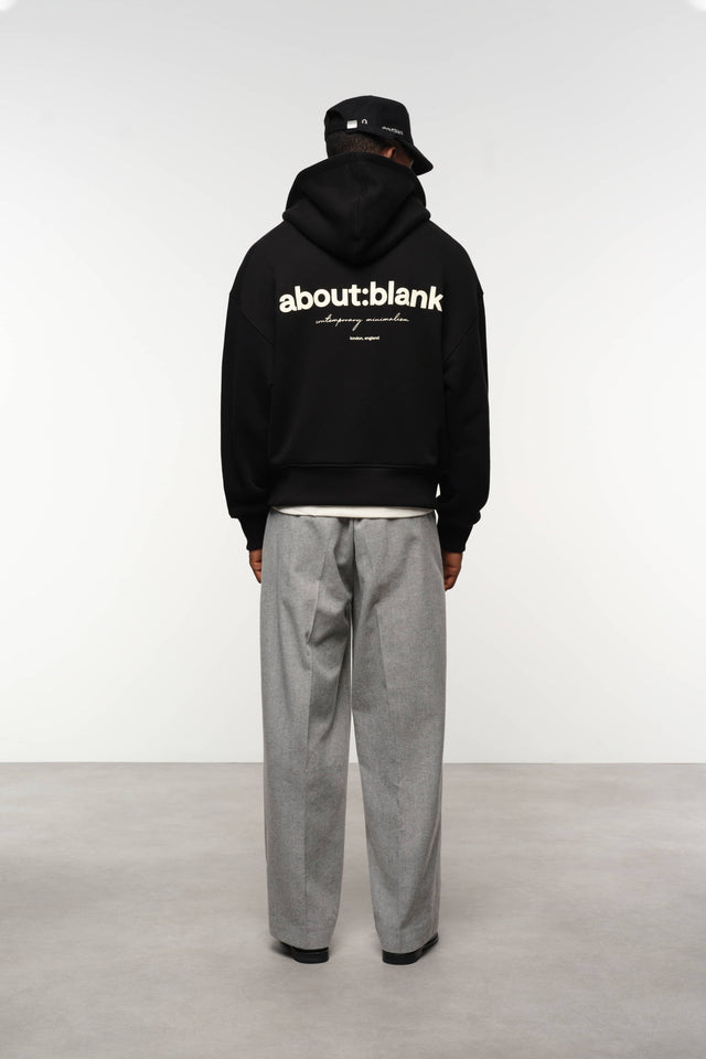box zip hoodie black/ecru