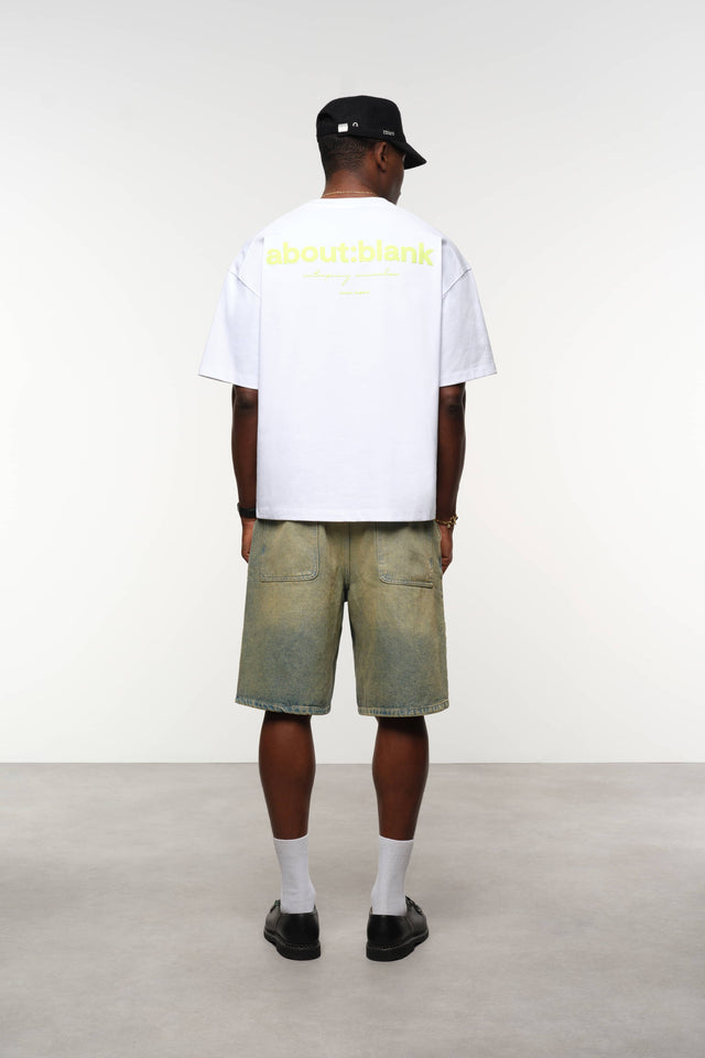 box t-shirt white/lime