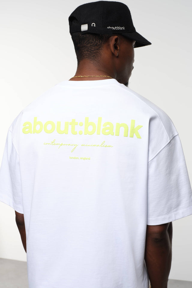 box t-shirt white/lime