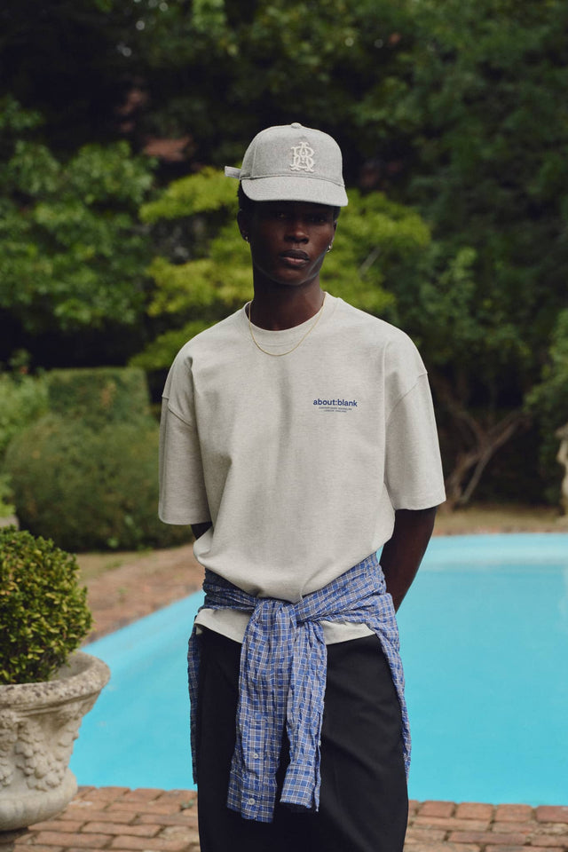 emblem t-shirt grey marl/blue