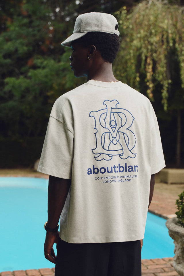 emblem t-shirt grey marl/blue